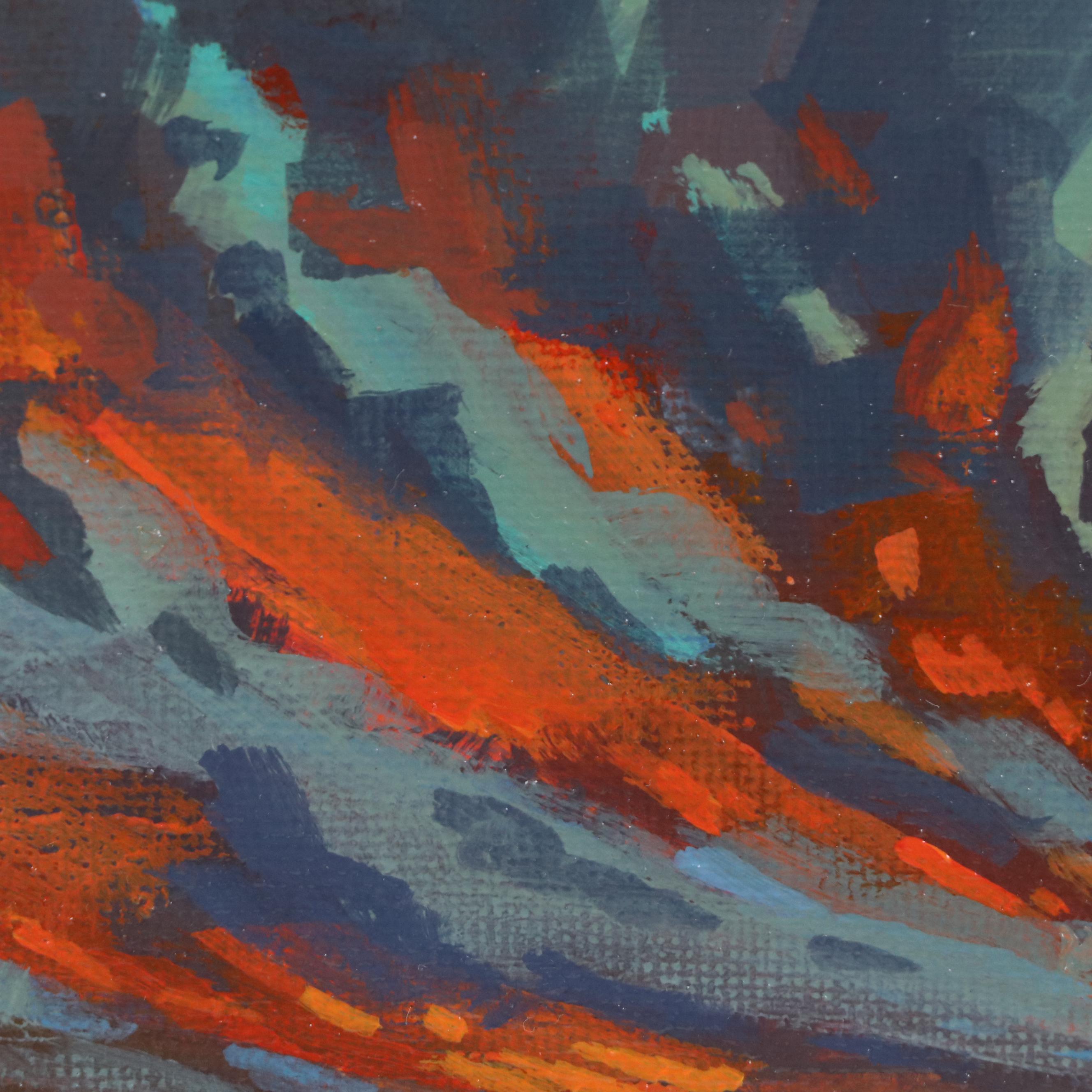 Douglas "Bumo" Johnpeer Acrylic Sunset Sky Painting, 2025