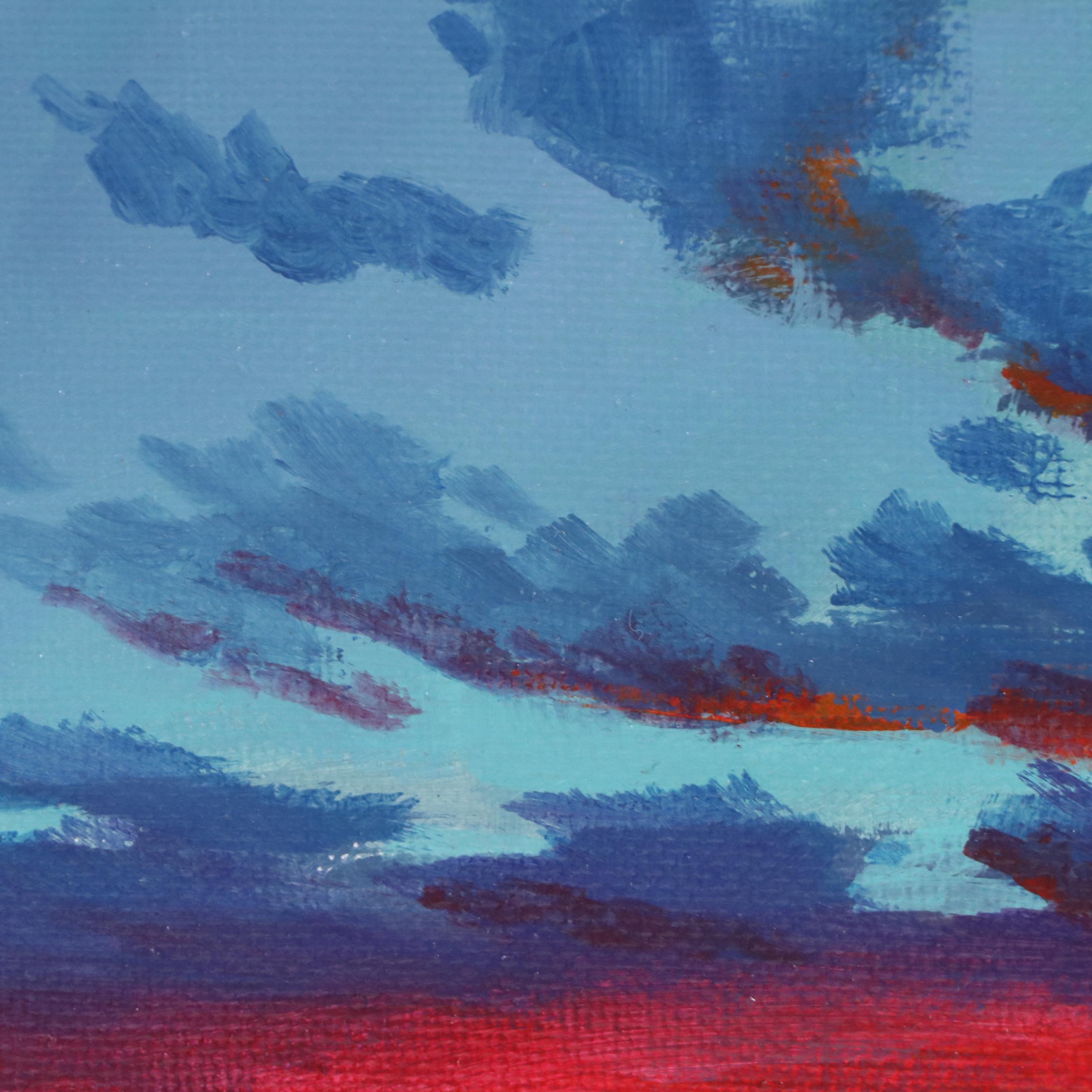 Douglas "Bumo" Johnpeer Acrylic Sunset Over River Painting, 2025