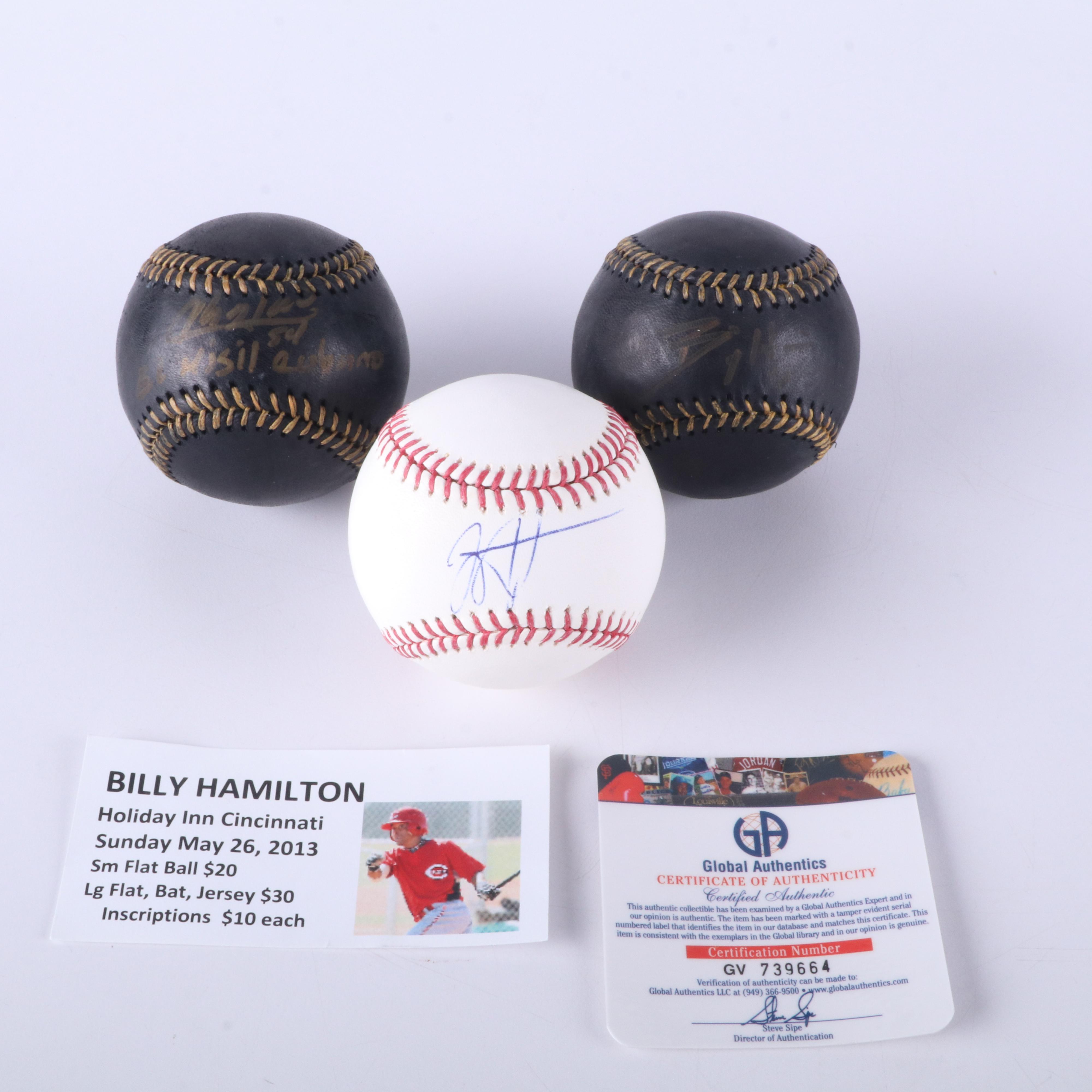 Joey Votto, Billy Hamilton, and Aroldis Chapman Signed Rawlings Baseballs