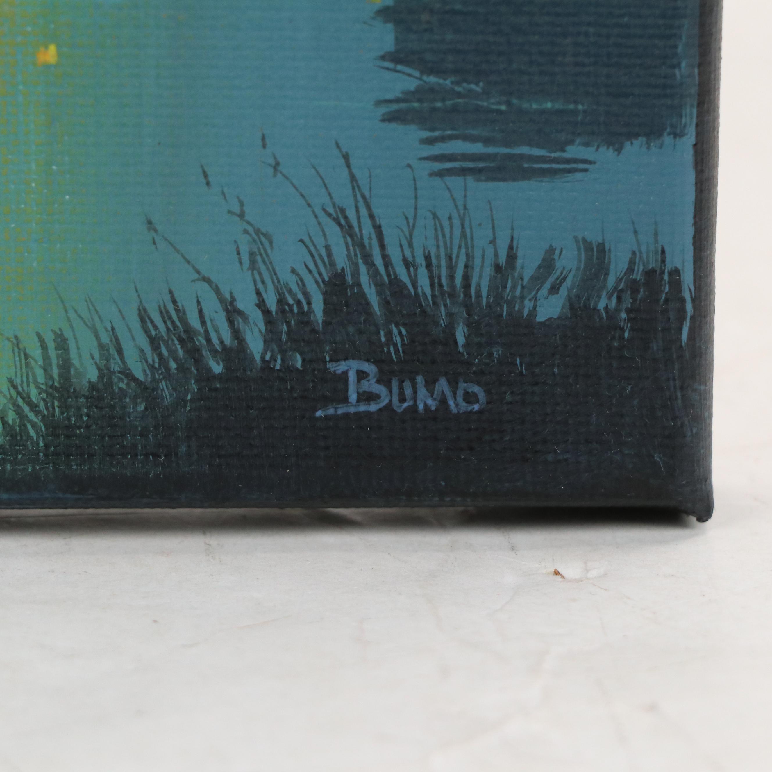 Douglas "Bumo" Johnpeer Acrylic Thunderstorm Sky Painting, 21st Century