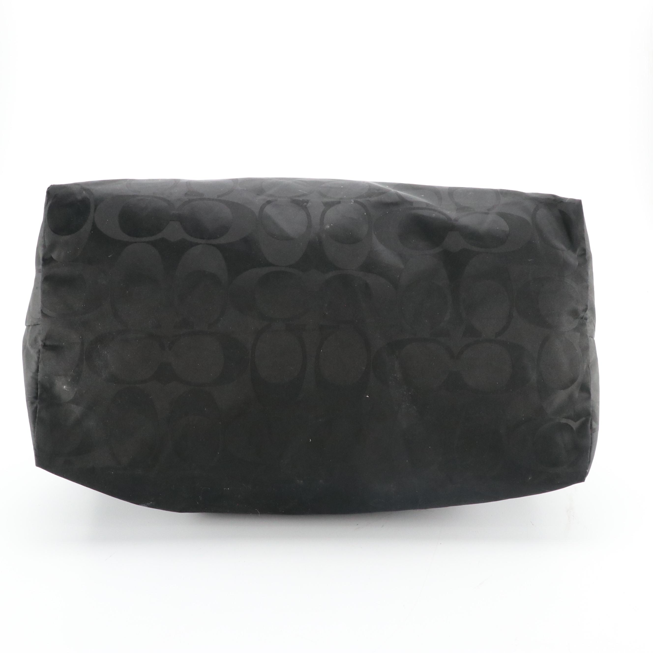 Coach Extra Large Zip Tote in Signature Nylon and Patent Leather Trim