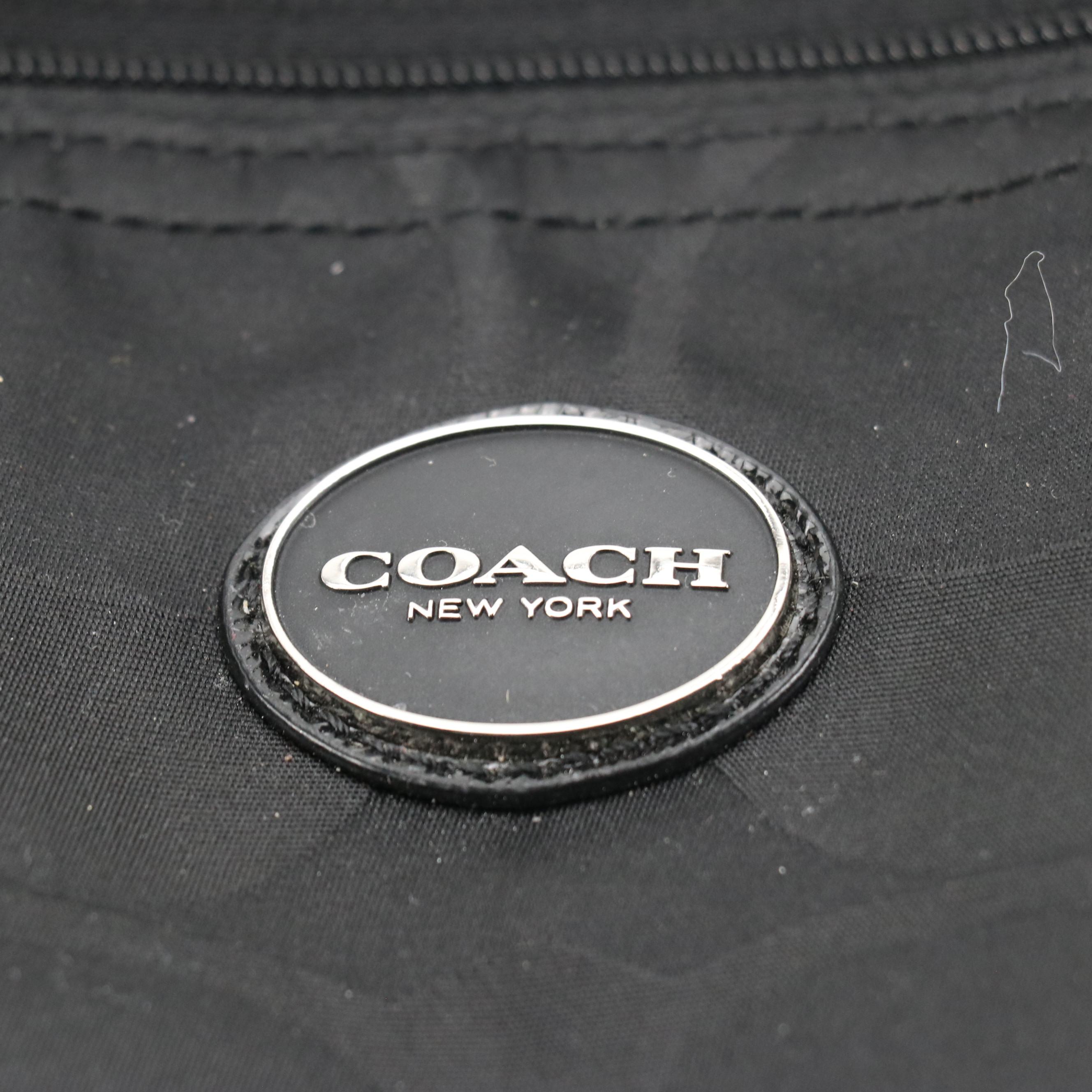 Coach Extra Large Zip Tote in Signature Nylon and Patent Leather Trim