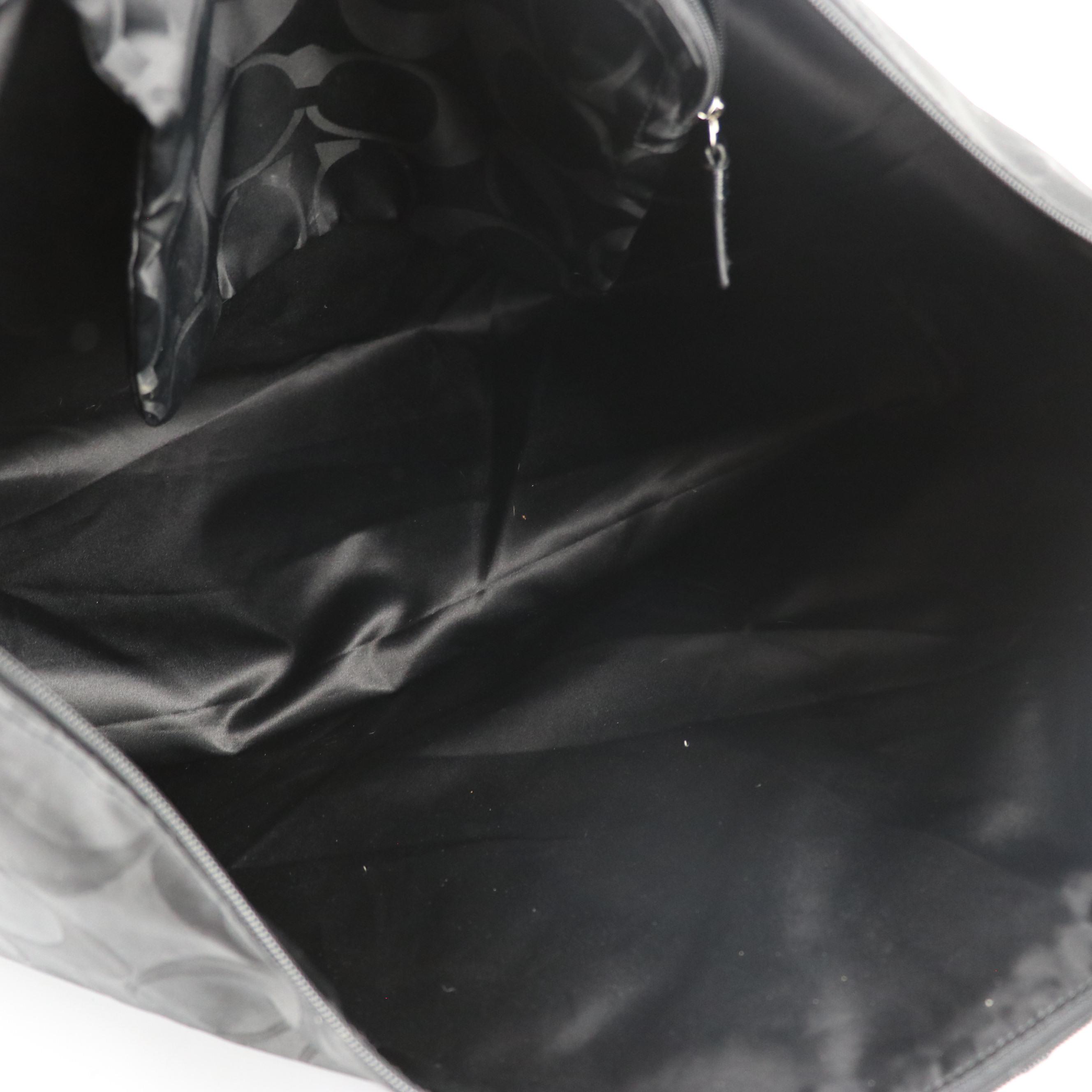 Coach Extra Large Zip Tote in Signature Nylon and Patent Leather Trim