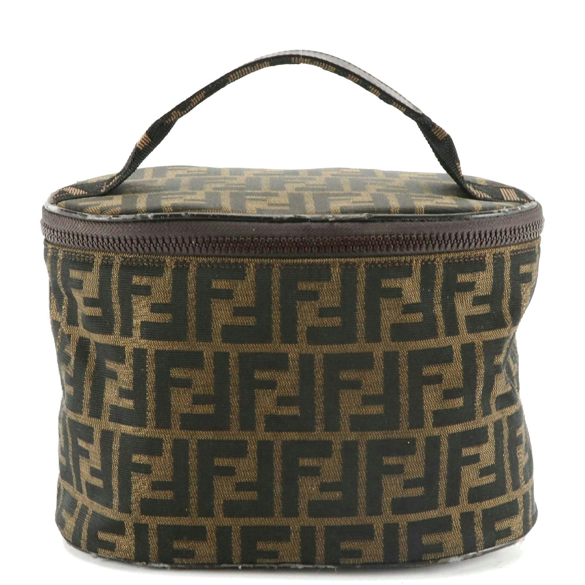 Fendi Top Handle Vanity Case in Zucca Canvas