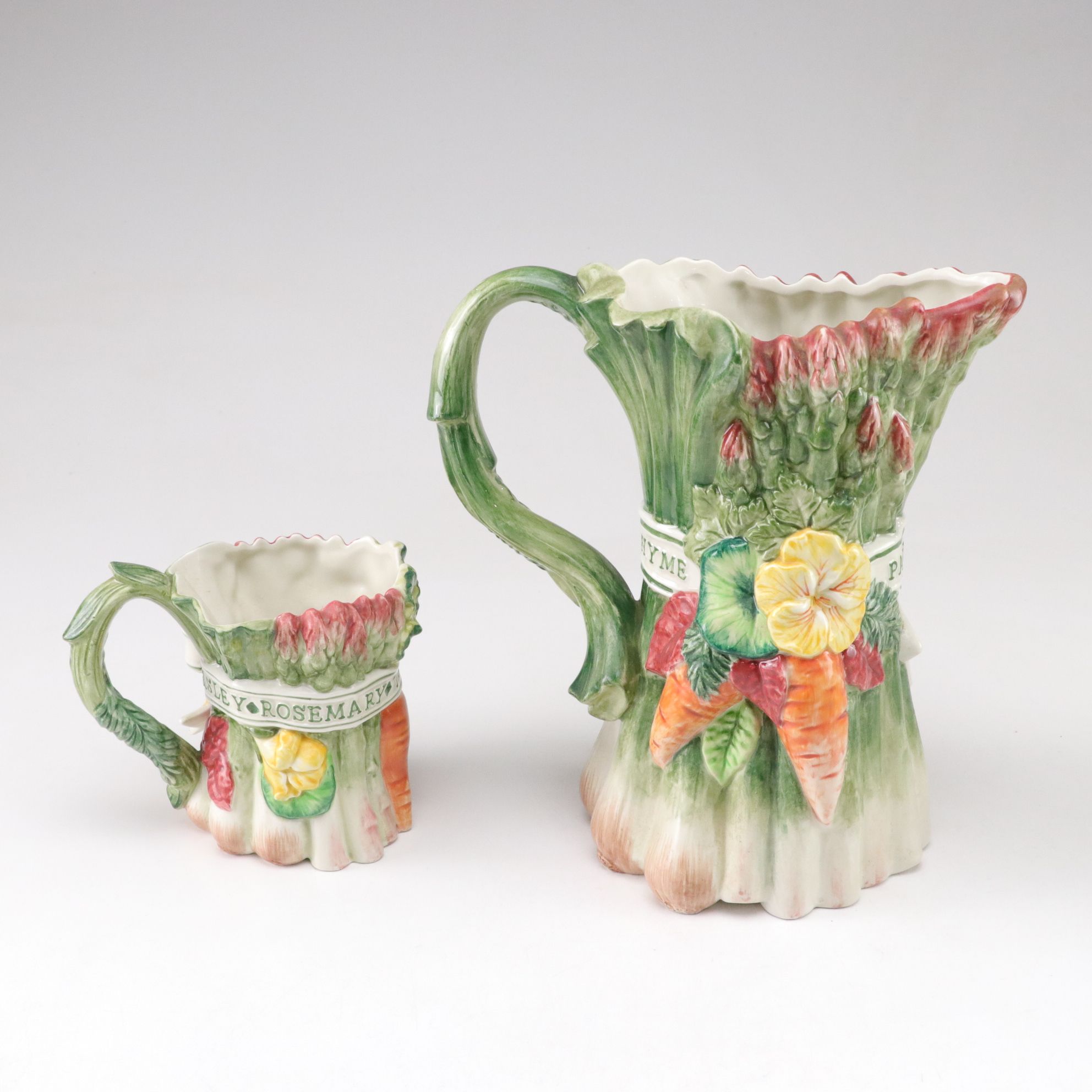 Fitz & Floyd "Herb Garden" Ceramic Tea Pot and Serveware