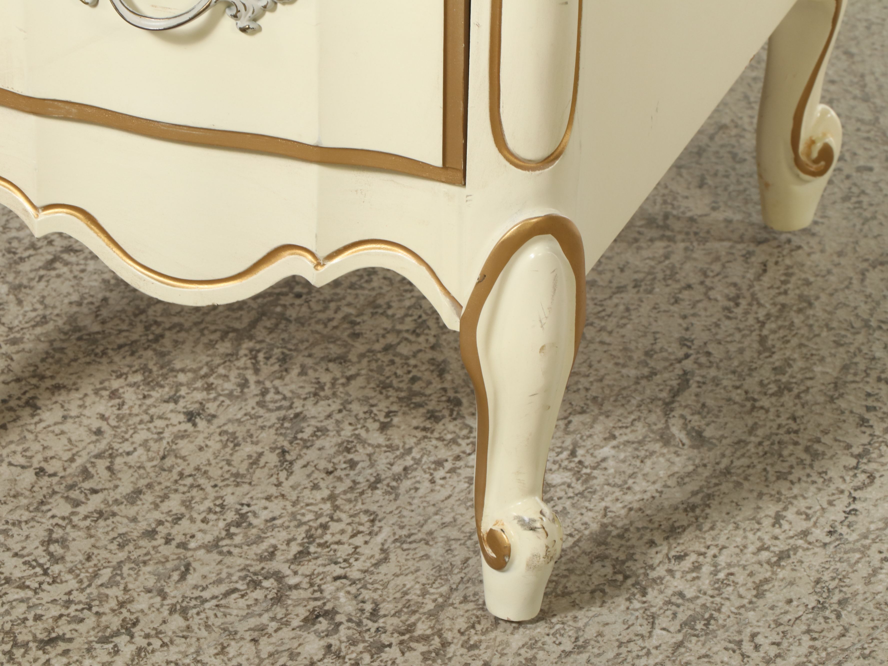 French Provincial Style Paint-Decorated Wood Desk, Late 20th Century