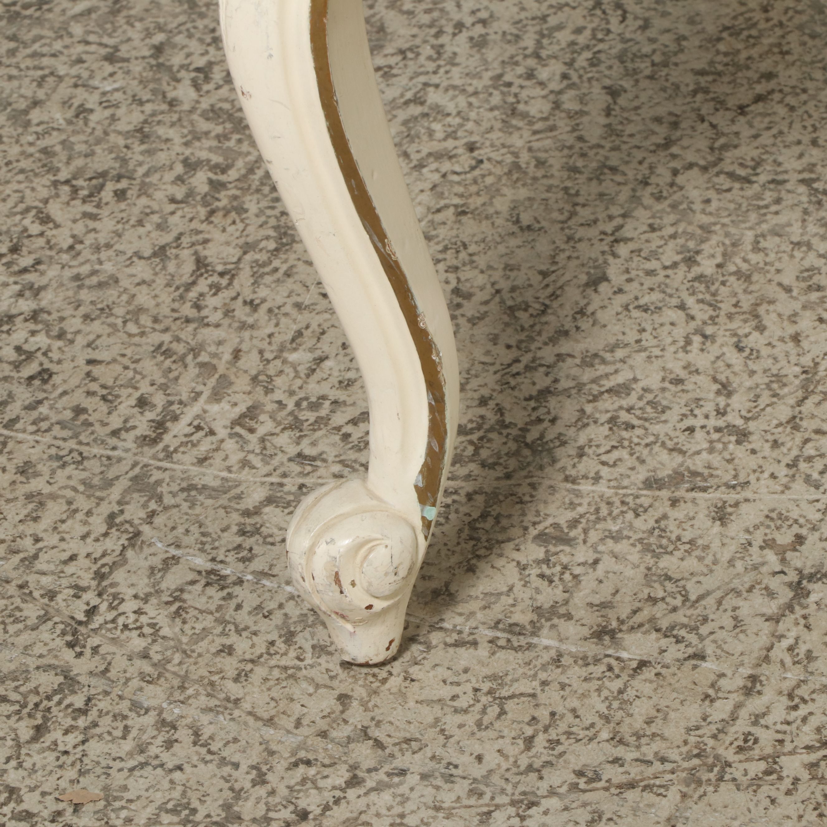 Louis XV Style Paint-Decorated Wood Fauteuil with Needlepoint Upholstery