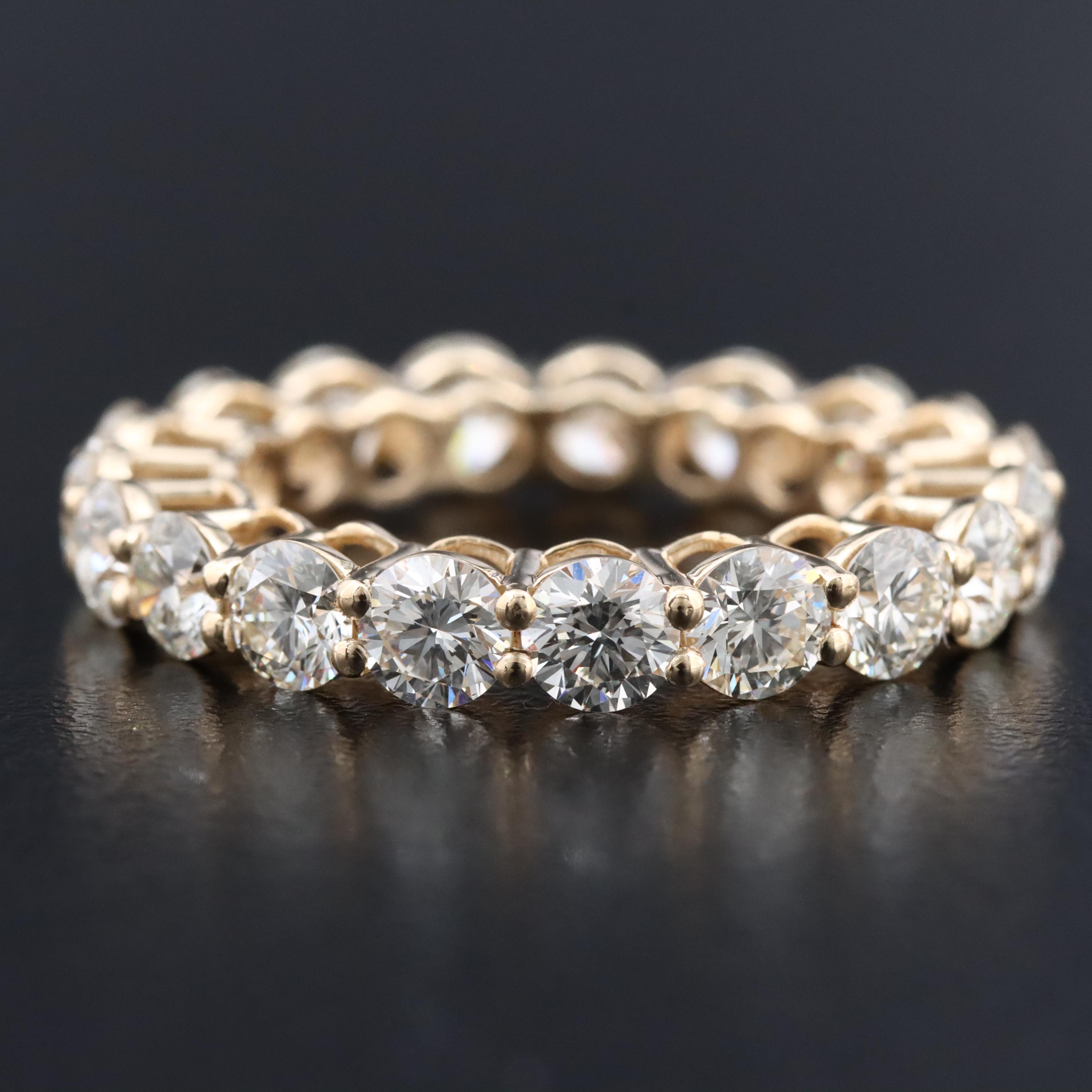 14K 3.94 CTW Diamond Eternity Band with GIA Report