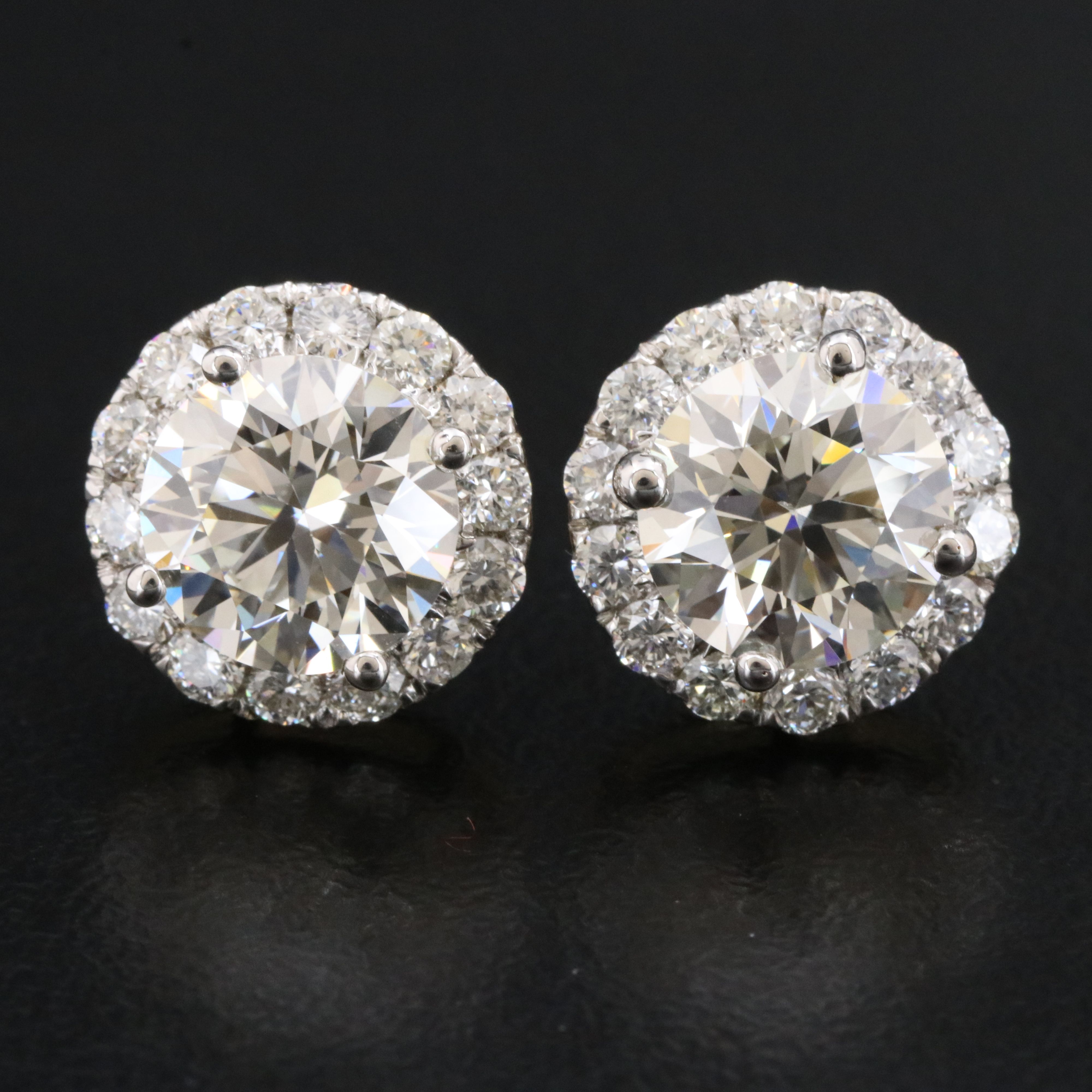 14K 4.77 CTW Lab Grown Diamond Halo Earrings