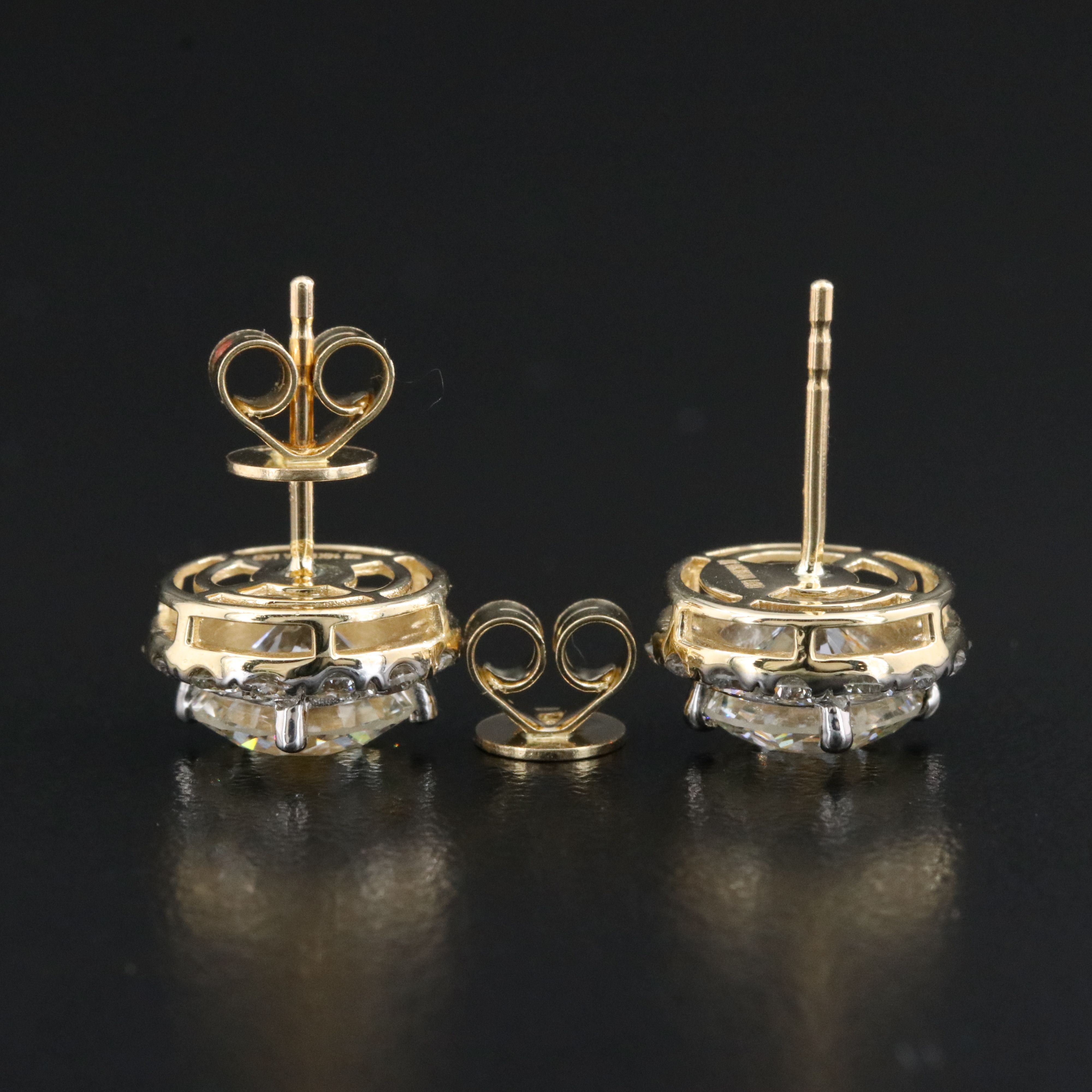 14K 4.77 CTW Lab Grown Diamond Halo Earrings