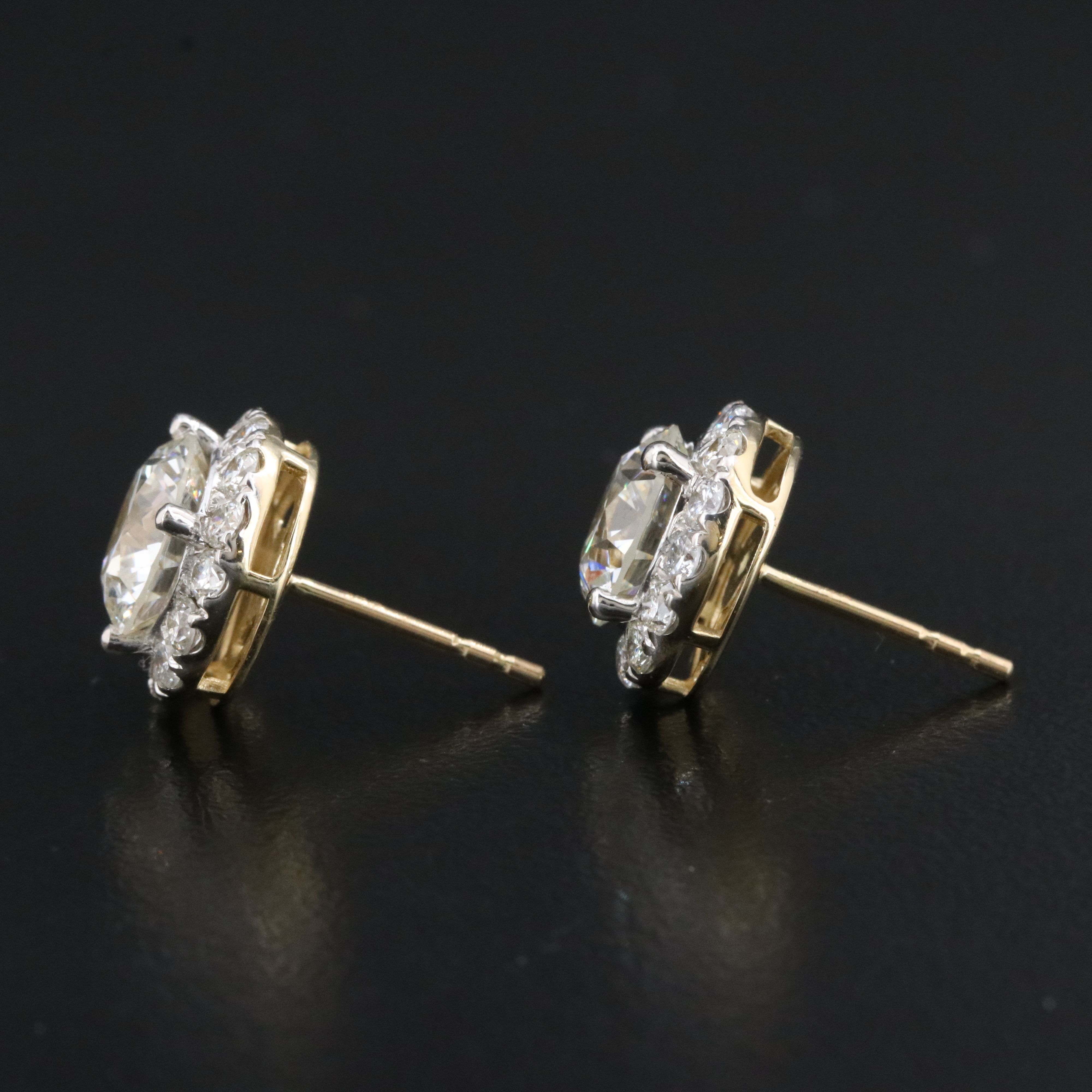 14K 4.77 CTW Lab Grown Diamond Halo Earrings