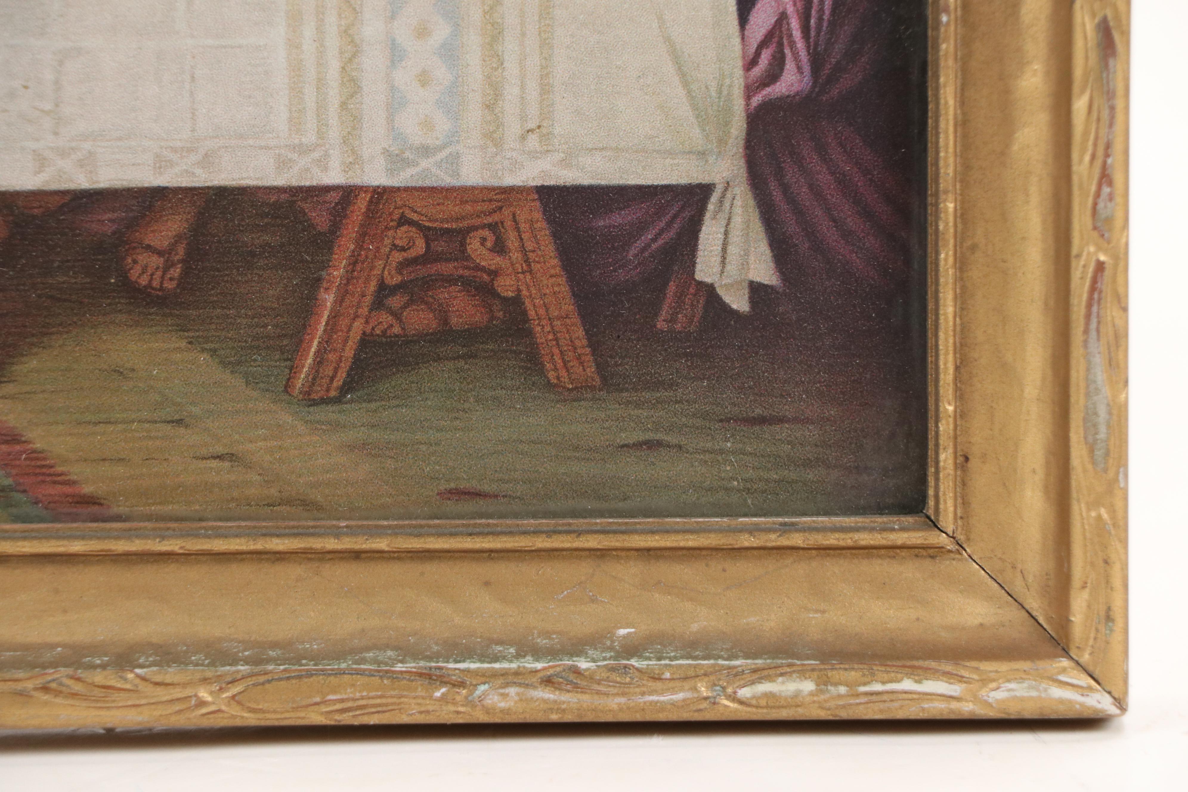 Chromolithograph "The Last Supper" After Hans Zatzka, Late 19th to Early 20th C.