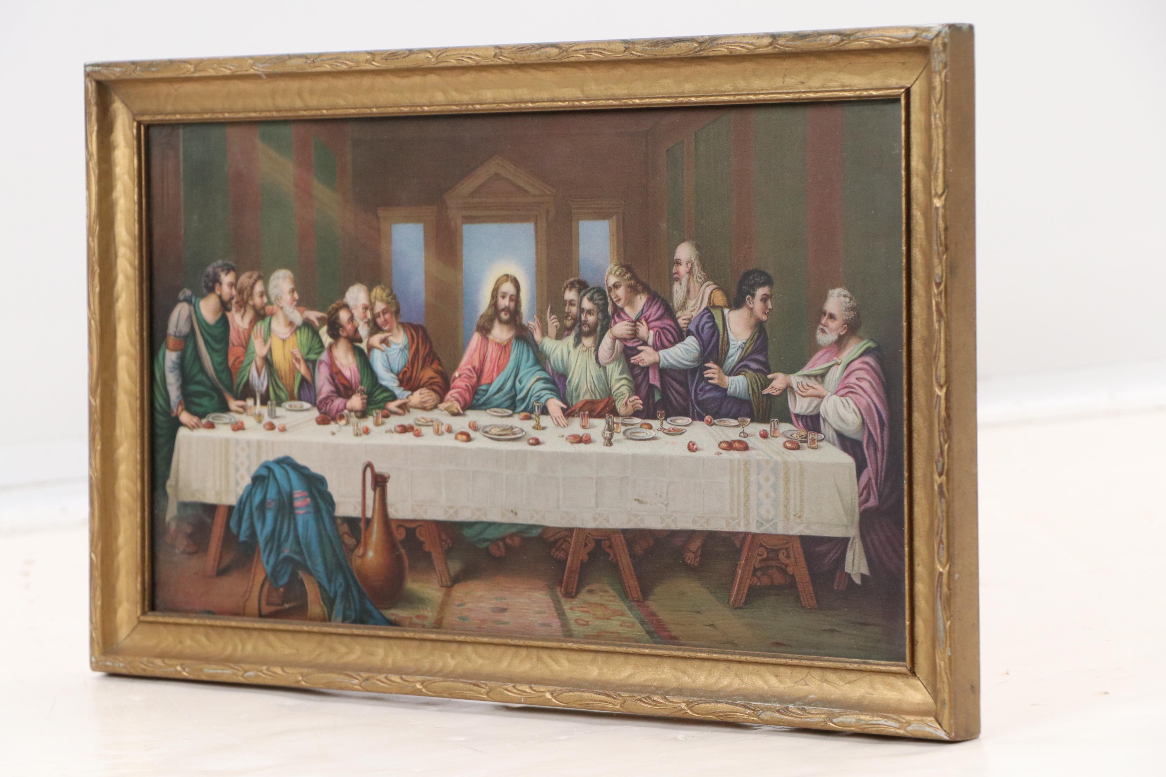Chromolithograph "The Last Supper" After Hans Zatzka, Late 19th to Early 20th C.