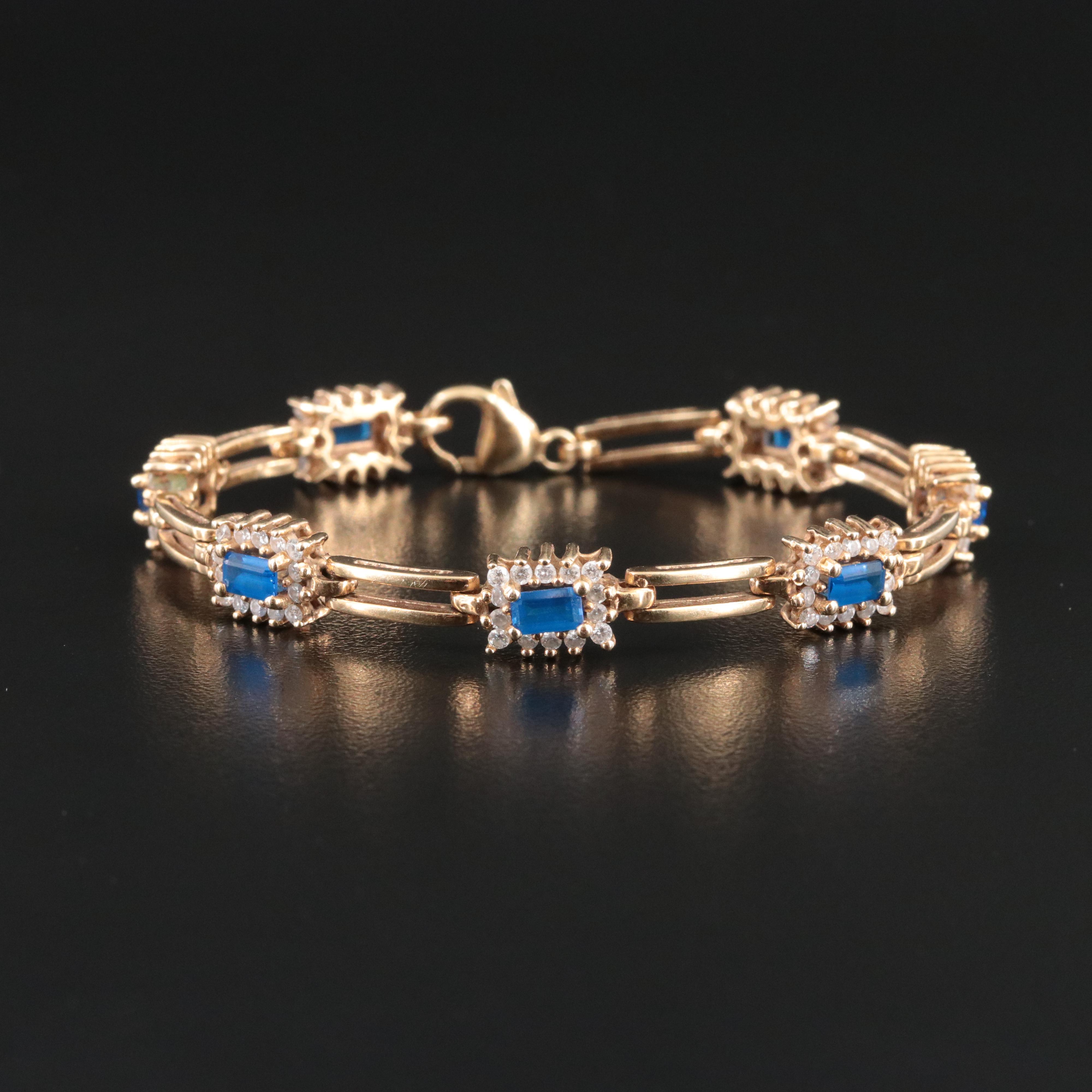 14K Spinel and 1.47 CTW Diamond Bracelet