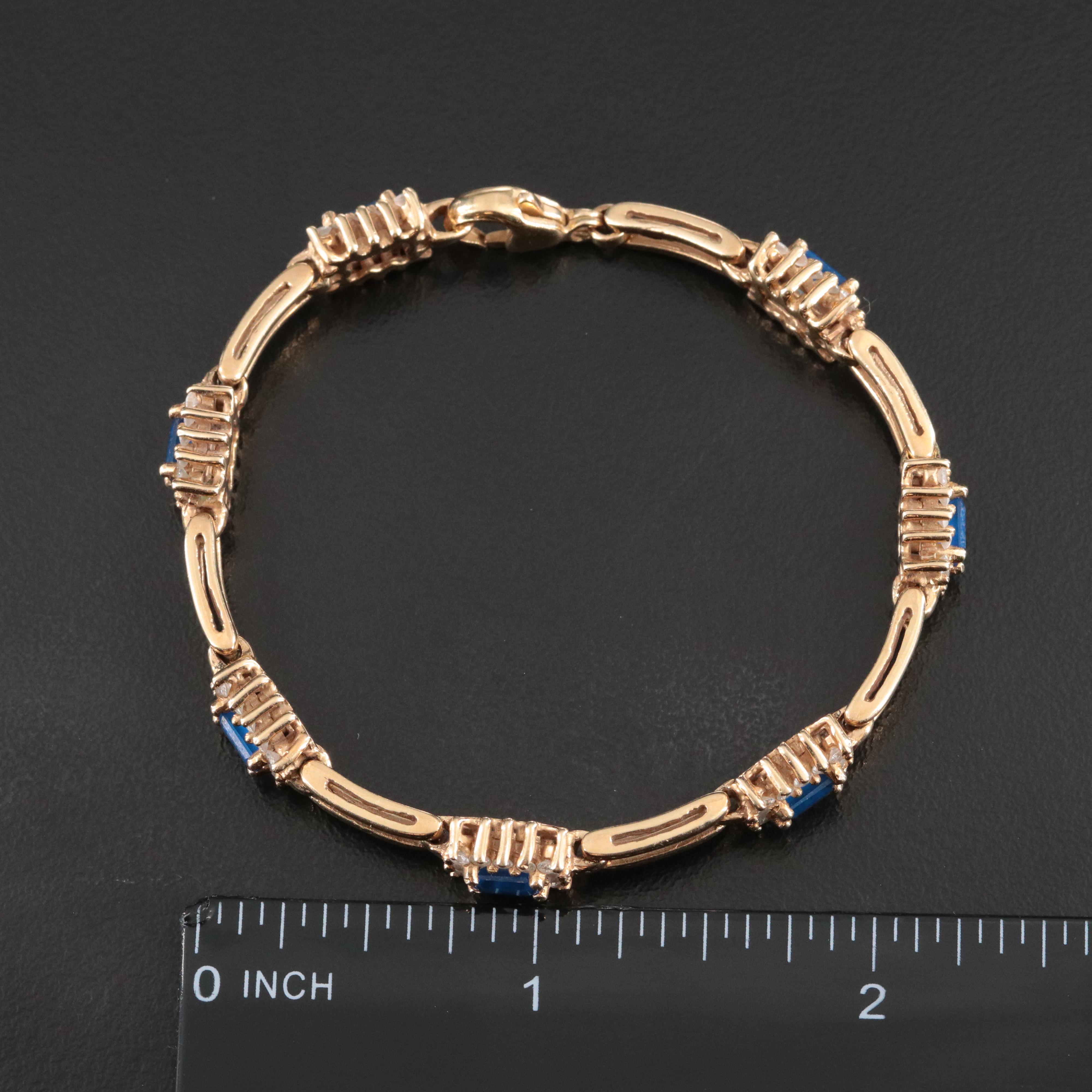 14K Spinel and 1.47 CTW Diamond Bracelet