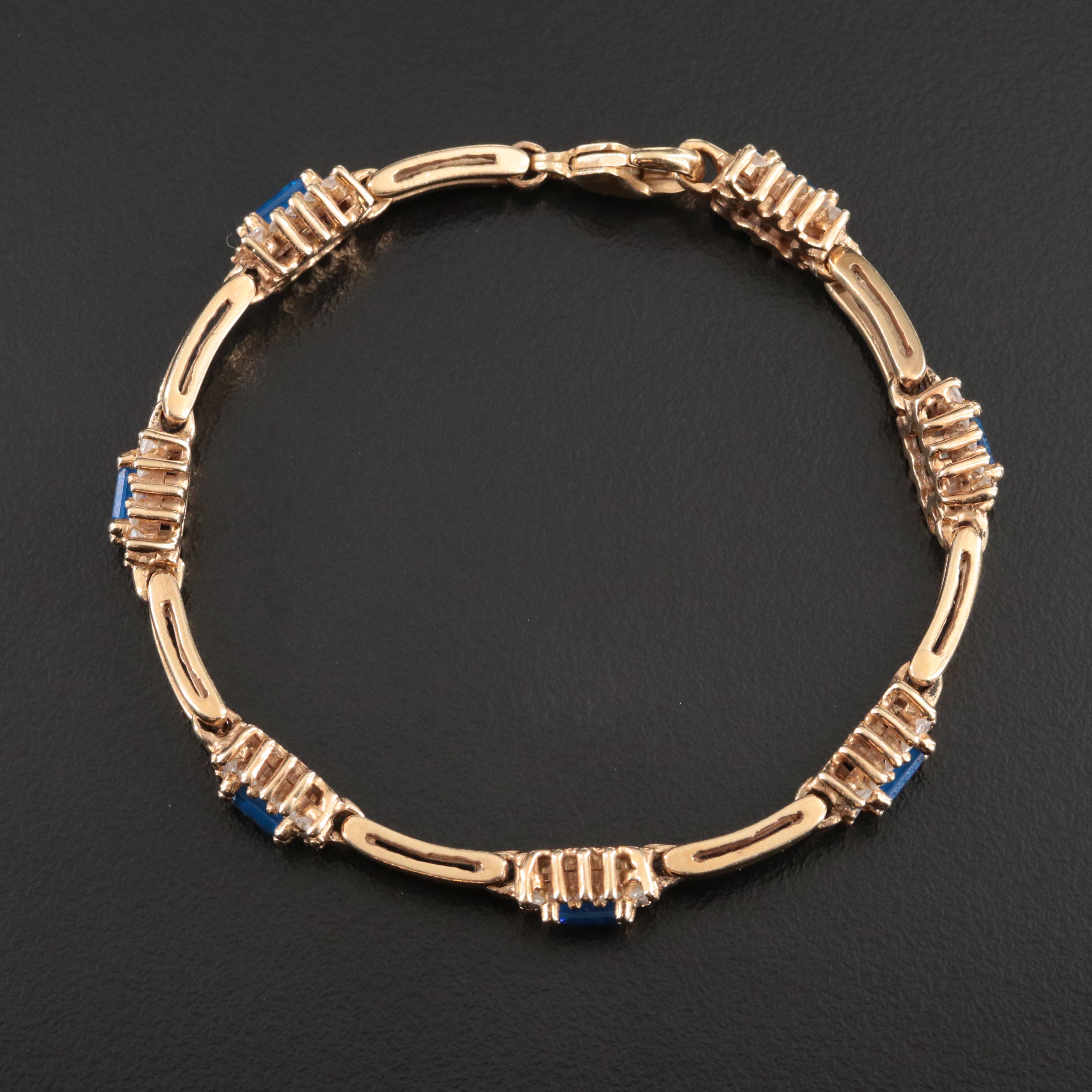 14K Spinel and 1.47 CTW Diamond Bracelet