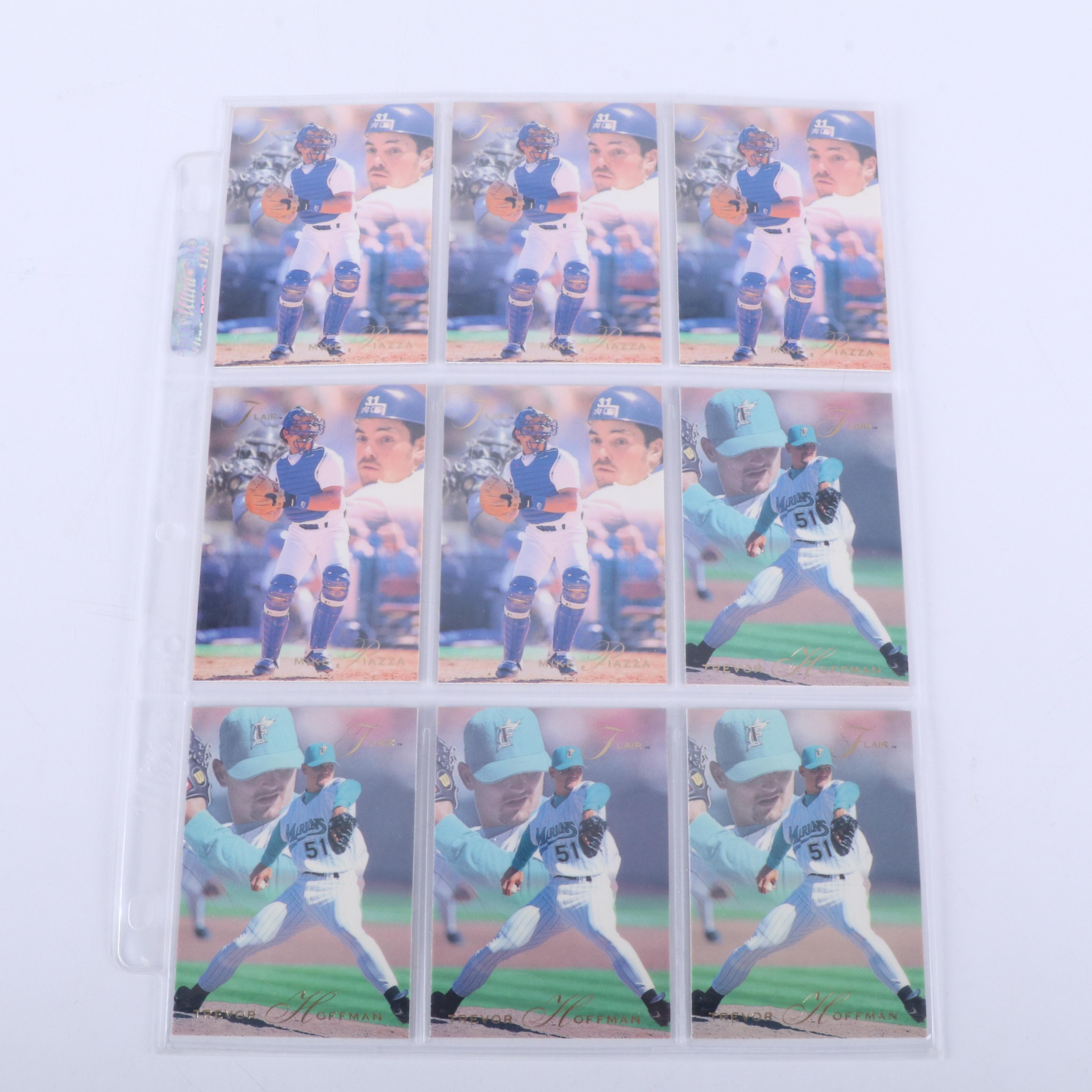1993 Flair Baseball Cards Featuring Trevor Hoffman and Mike Piazza Rookies