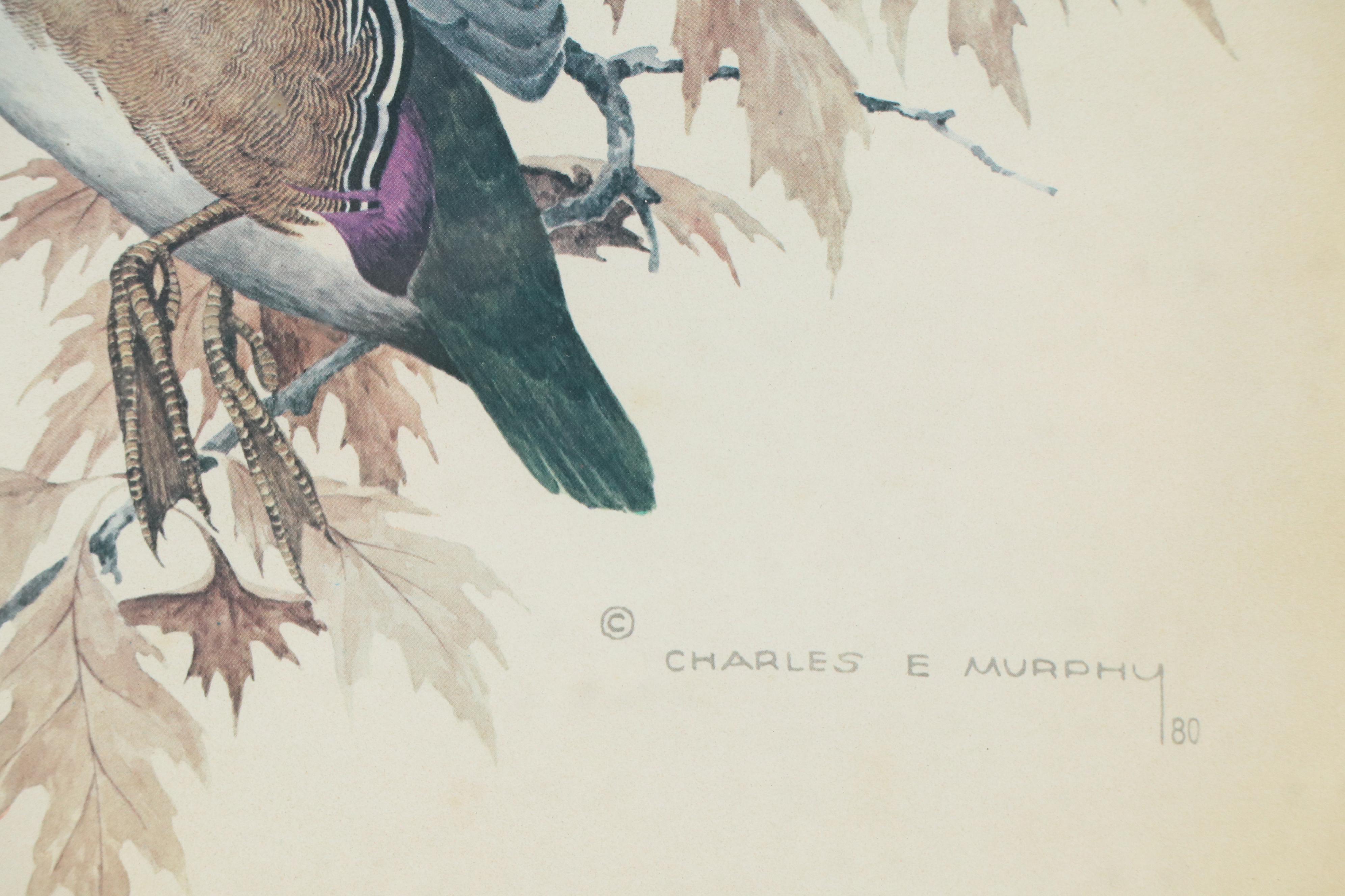 Offset Lithograph After Charles E. Murphy "Wood Ducks in the Oaks," 1980s