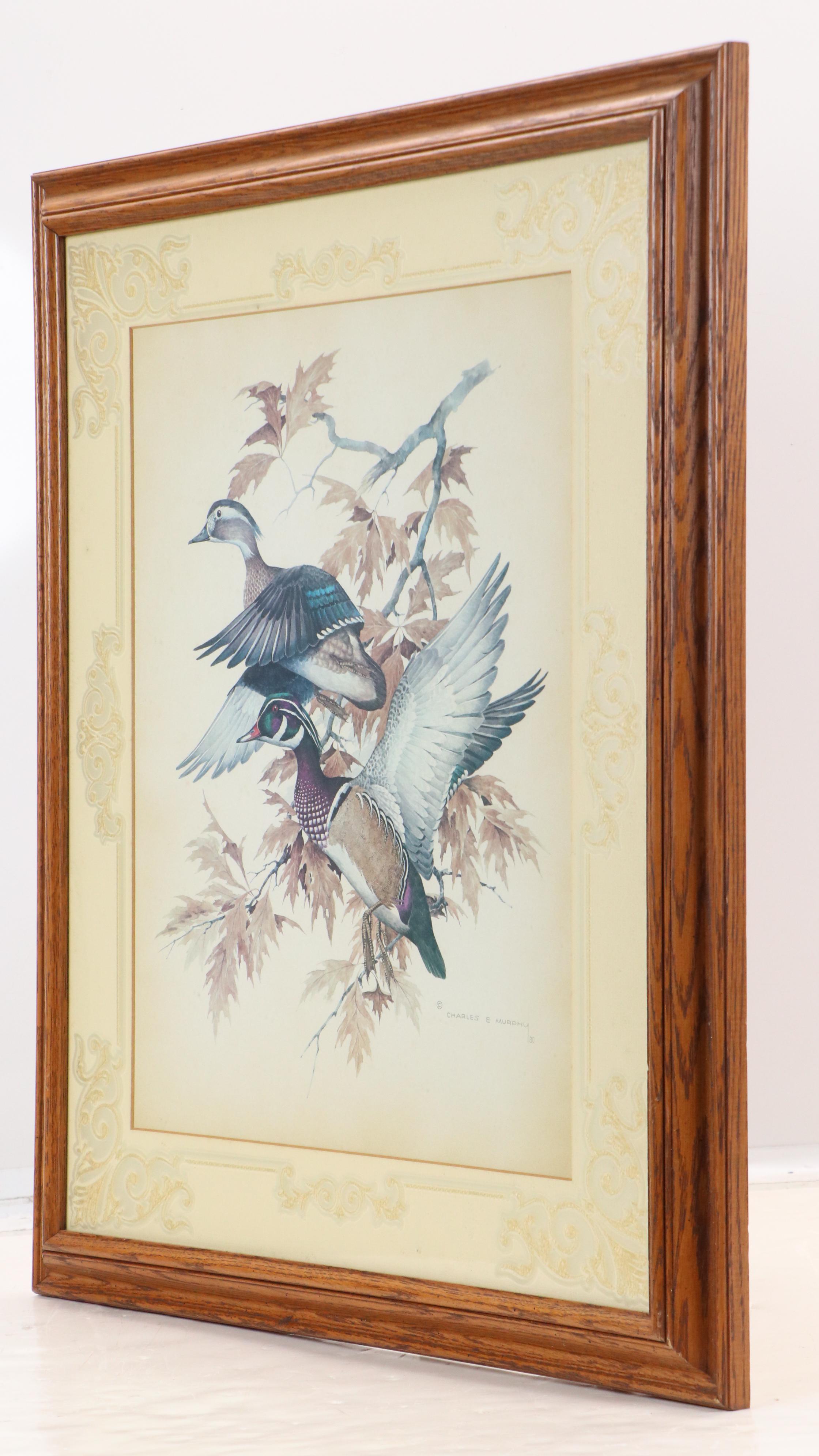 Offset Lithograph After Charles E. Murphy "Wood Ducks in the Oaks," 1980s
