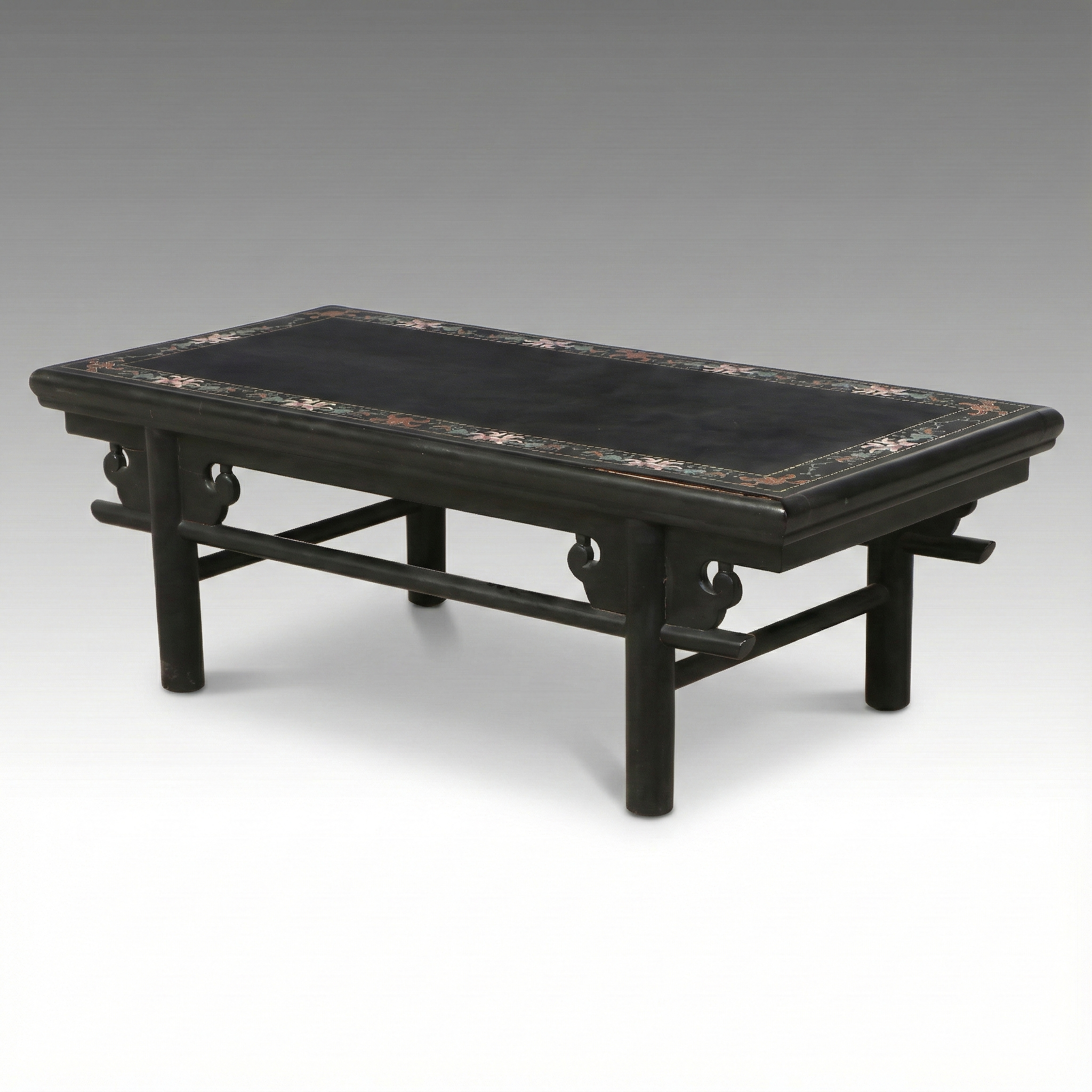 Chinese Paint-Decorated and Black Lacquered Wood Coffee Table