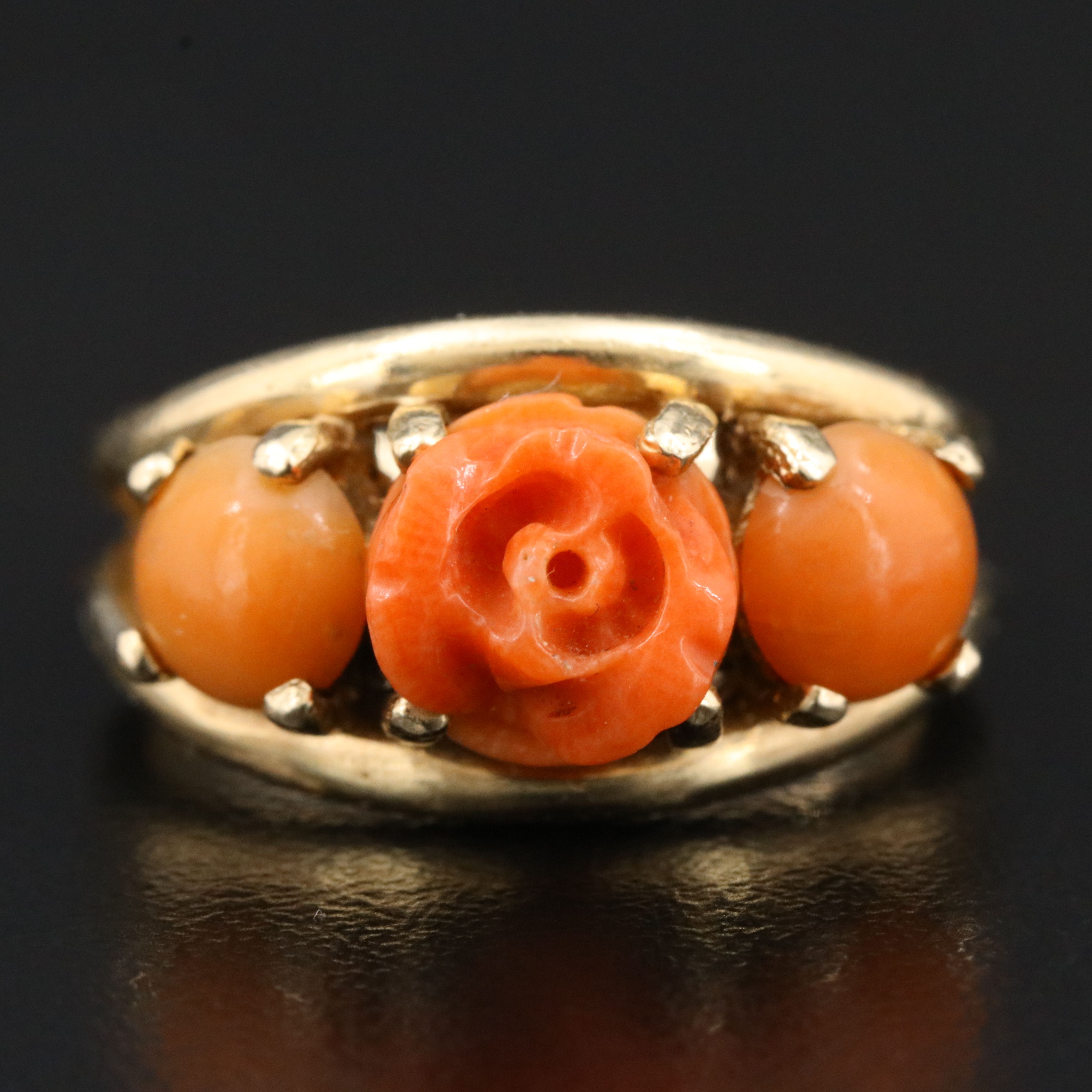 14K Coral Ring