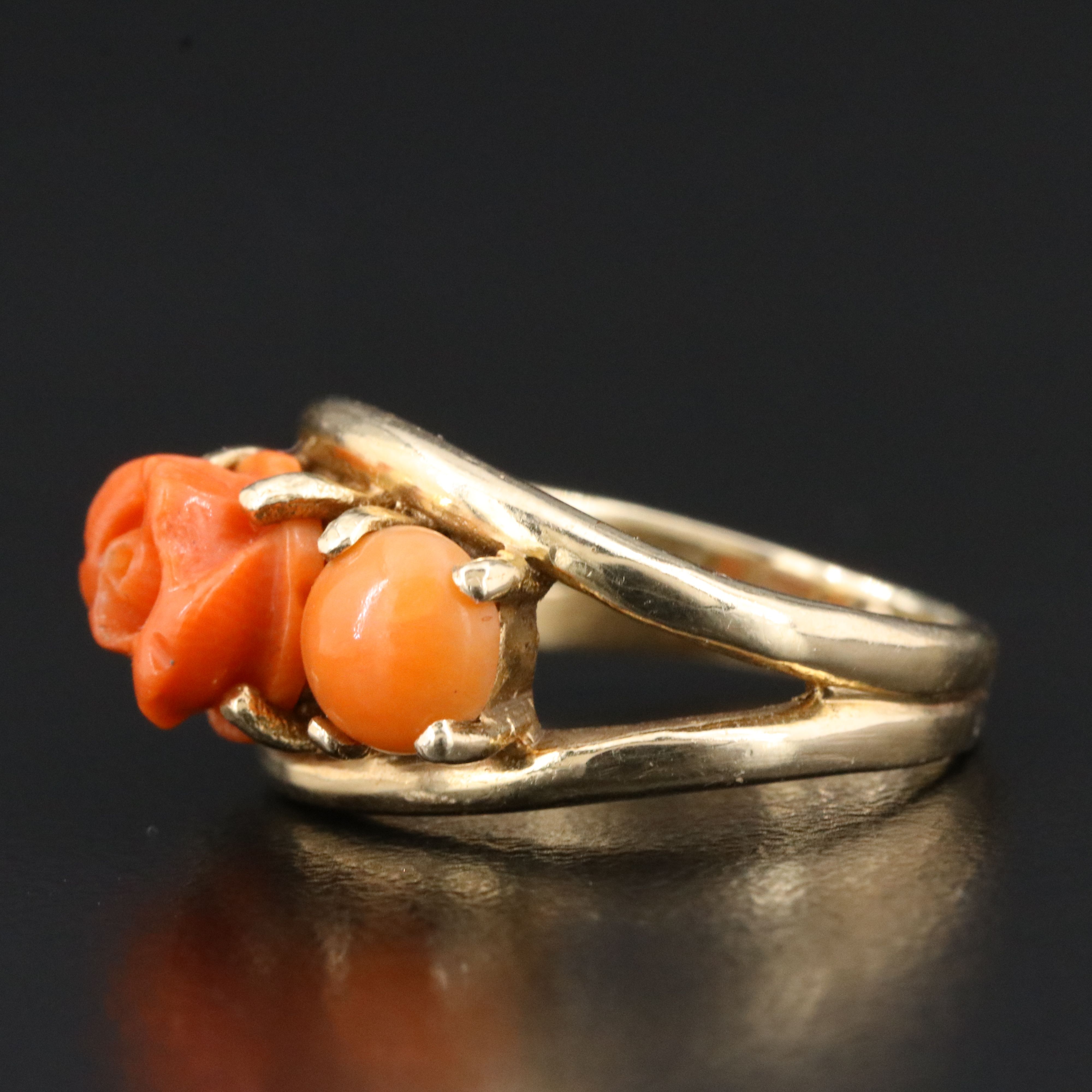 14K Coral Ring