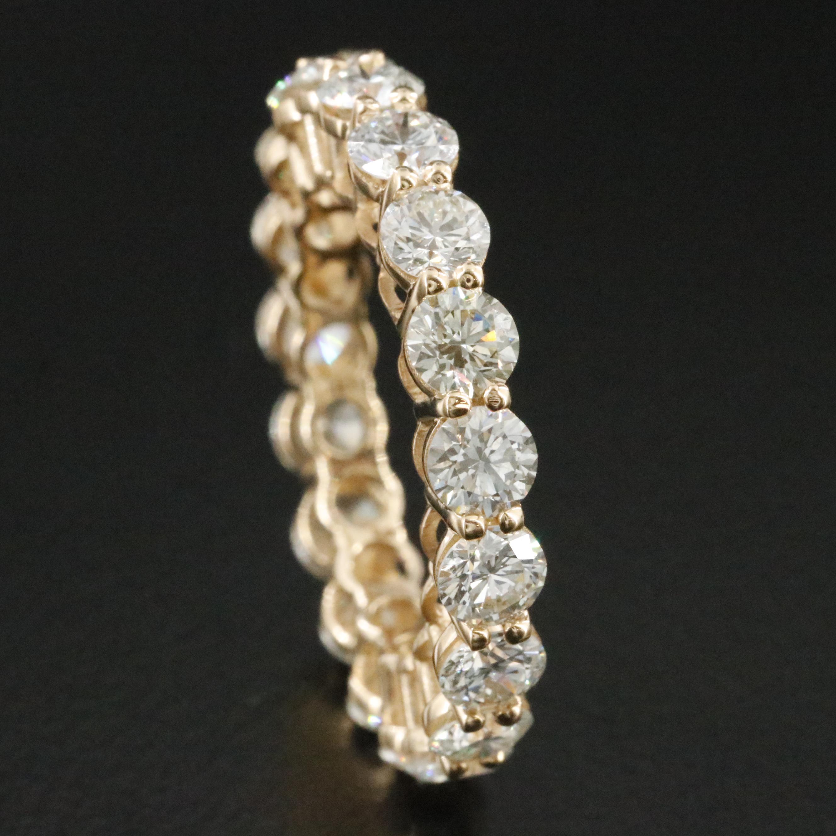 18K 3.96 CTW Diamond Eternity Band with GIA Report