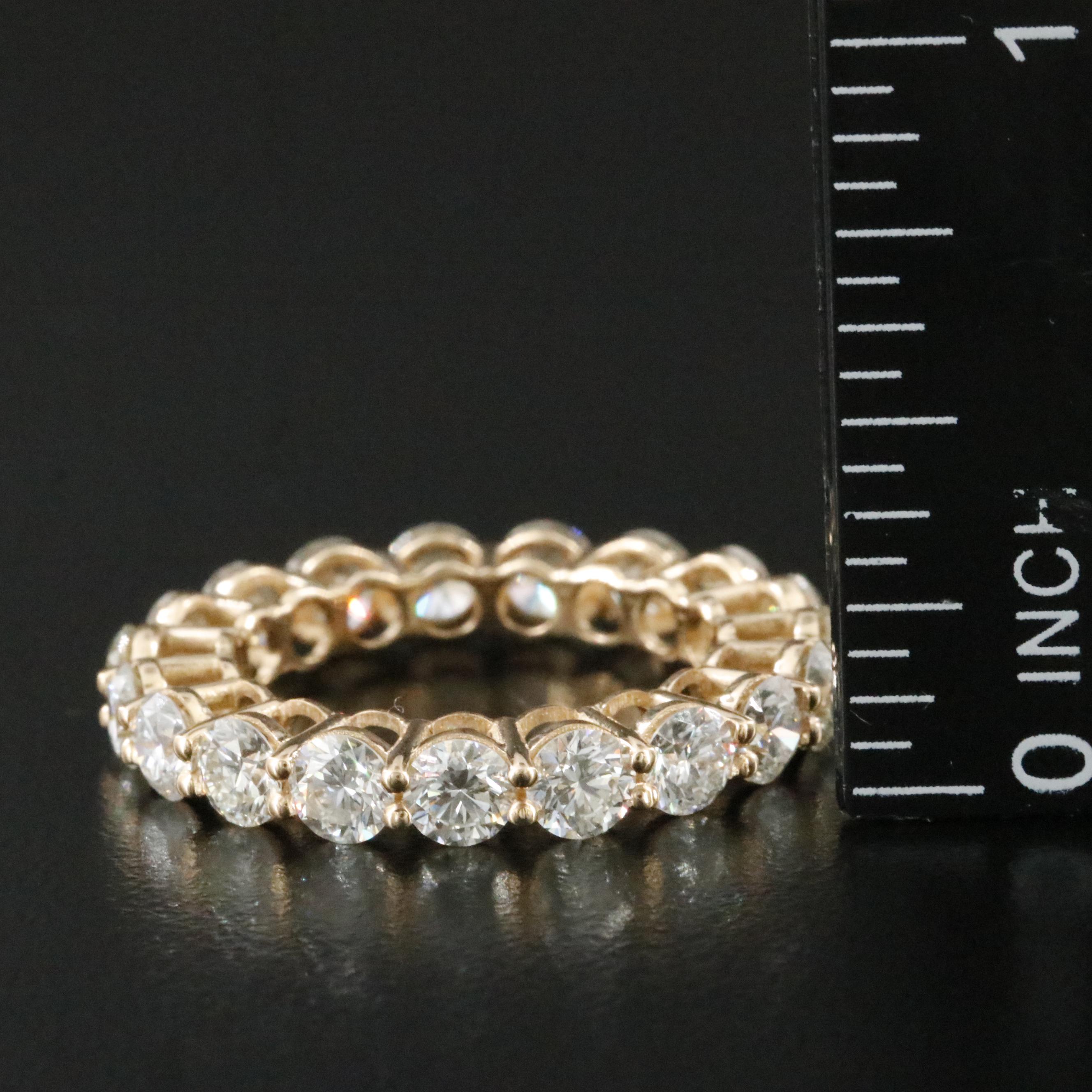 18K 3.96 CTW Diamond Eternity Band with GIA Report