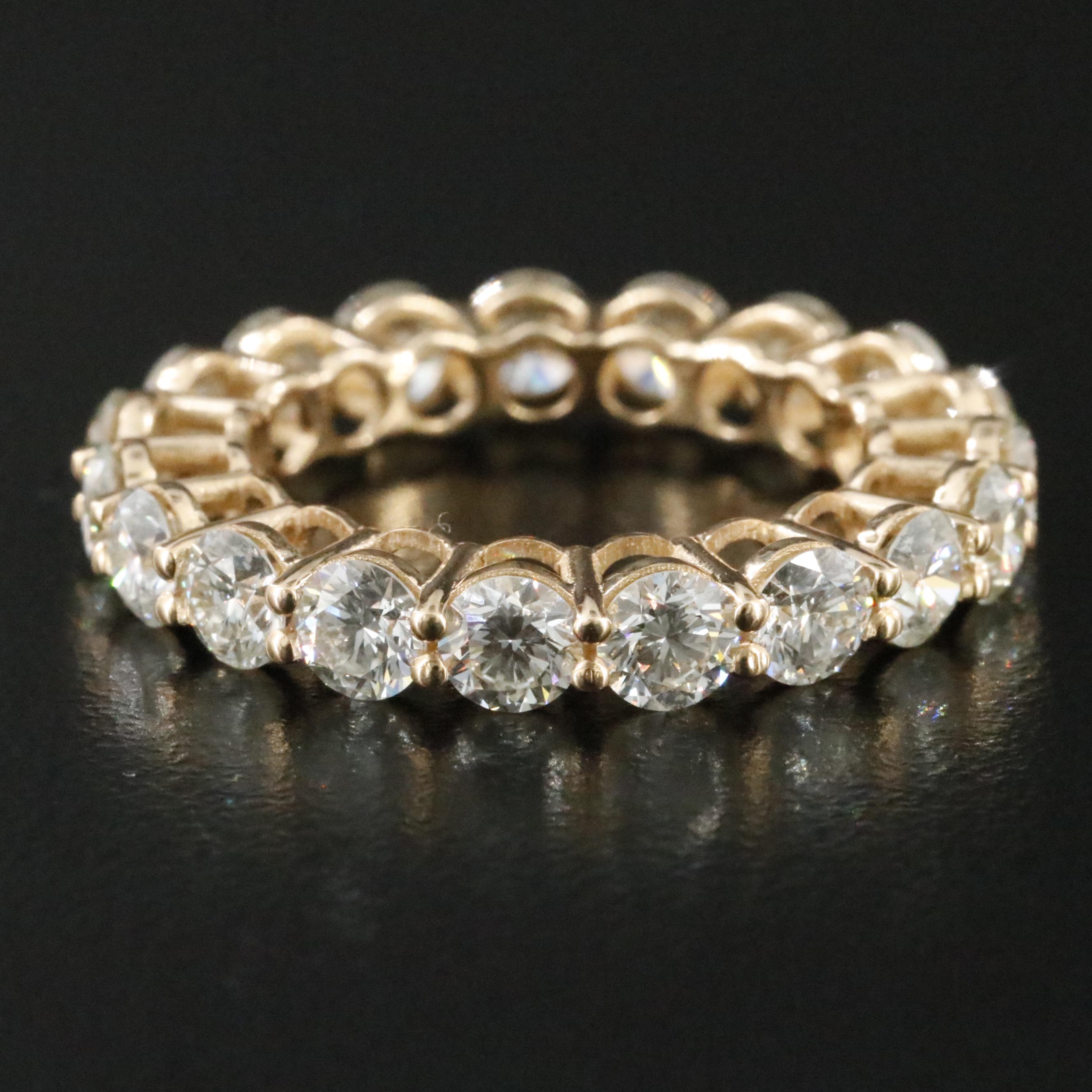 18K 3.96 CTW Diamond Eternity Band with GIA Report