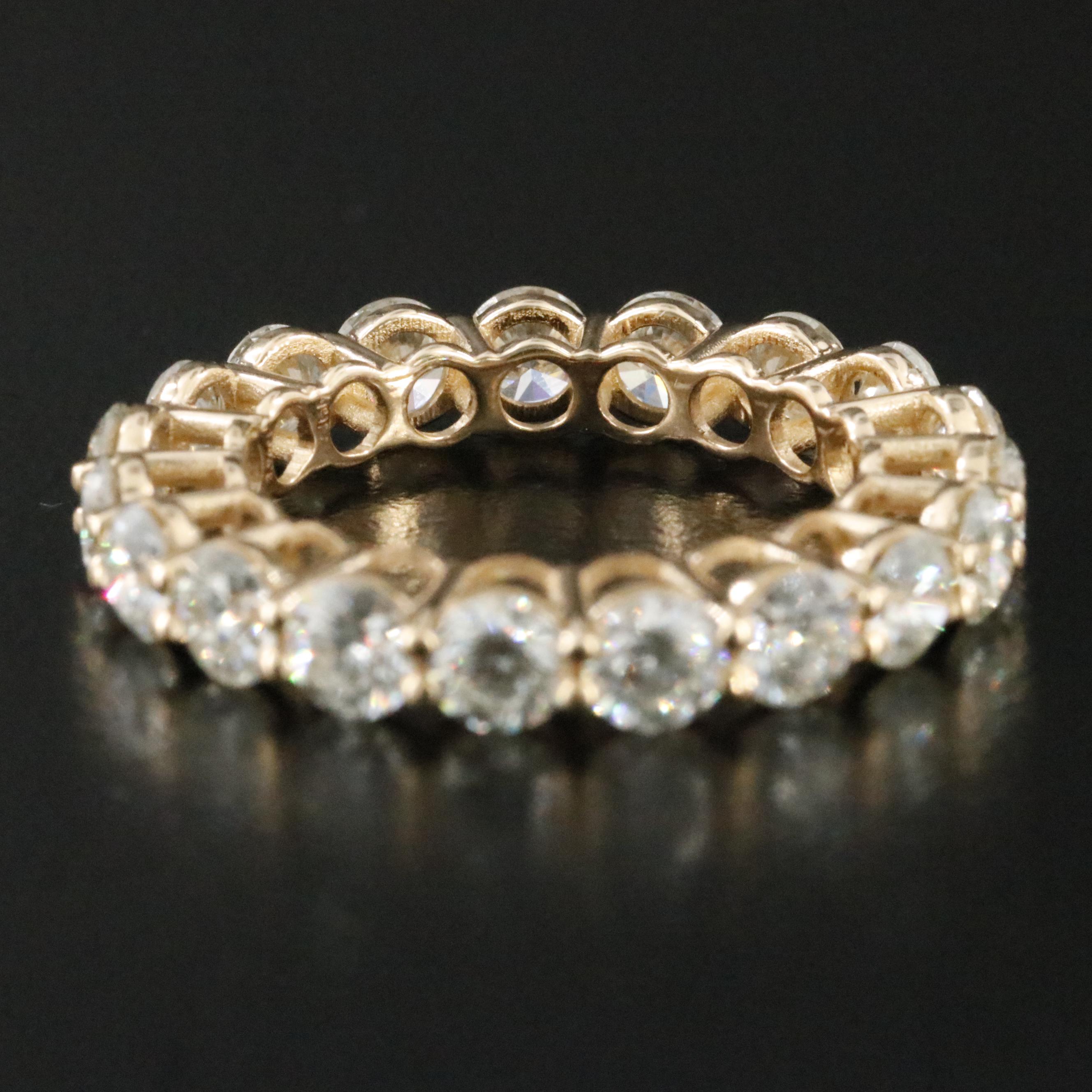 18K 3.96 CTW Diamond Eternity Band with GIA Report