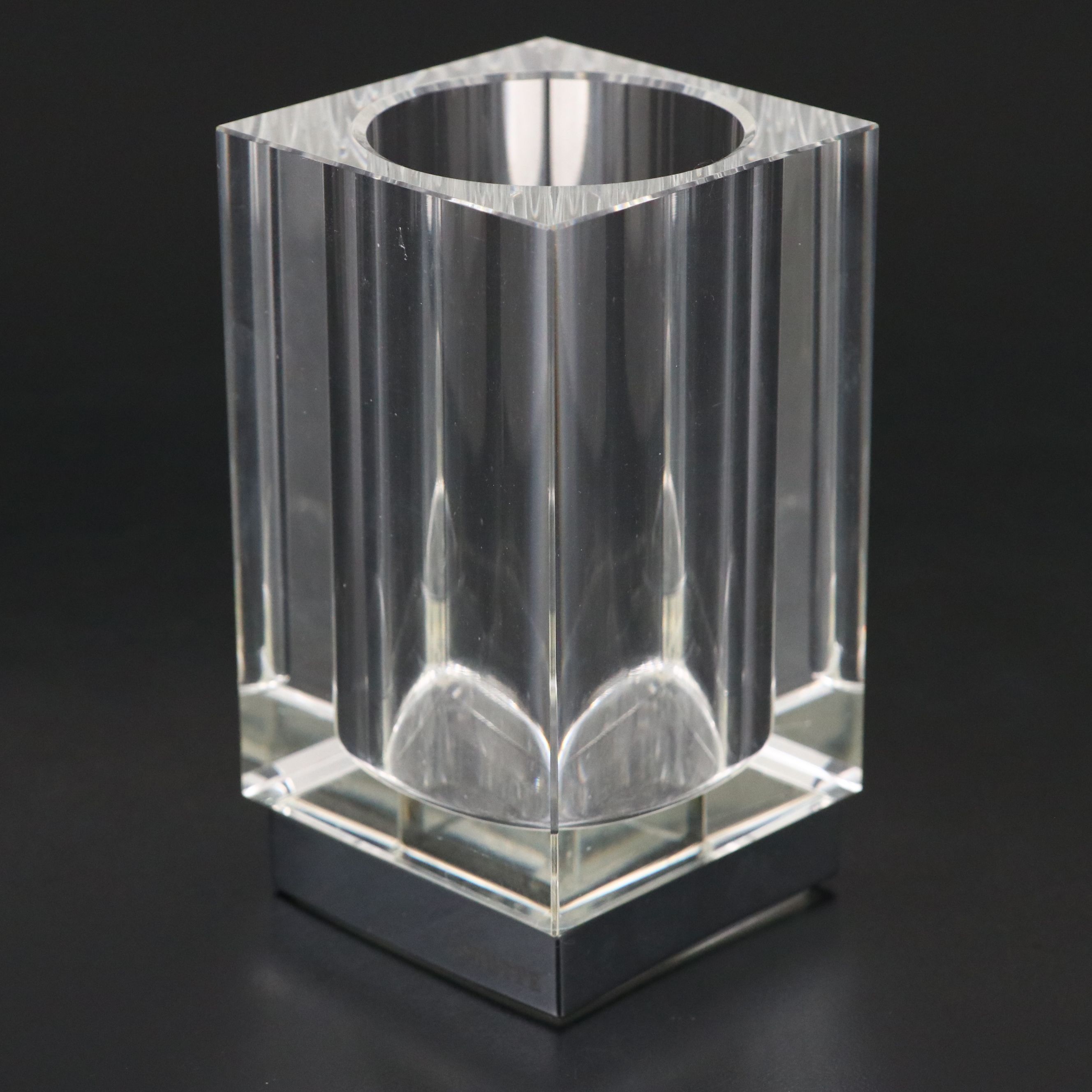 Frette Crystal Contemporary Block-Shaped Vase