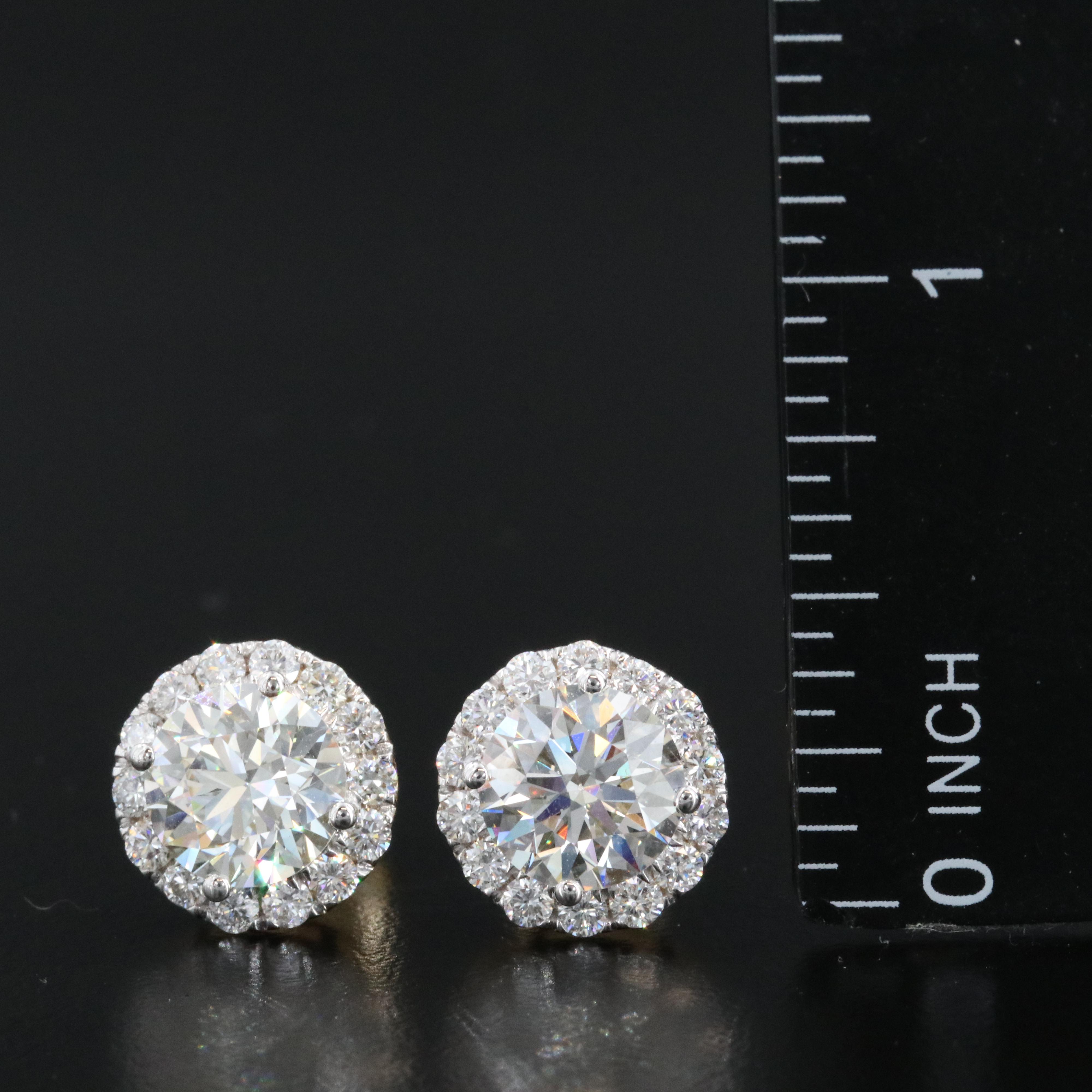 14K 4.64 CTW Lab Grown Diamond Halo Earrings