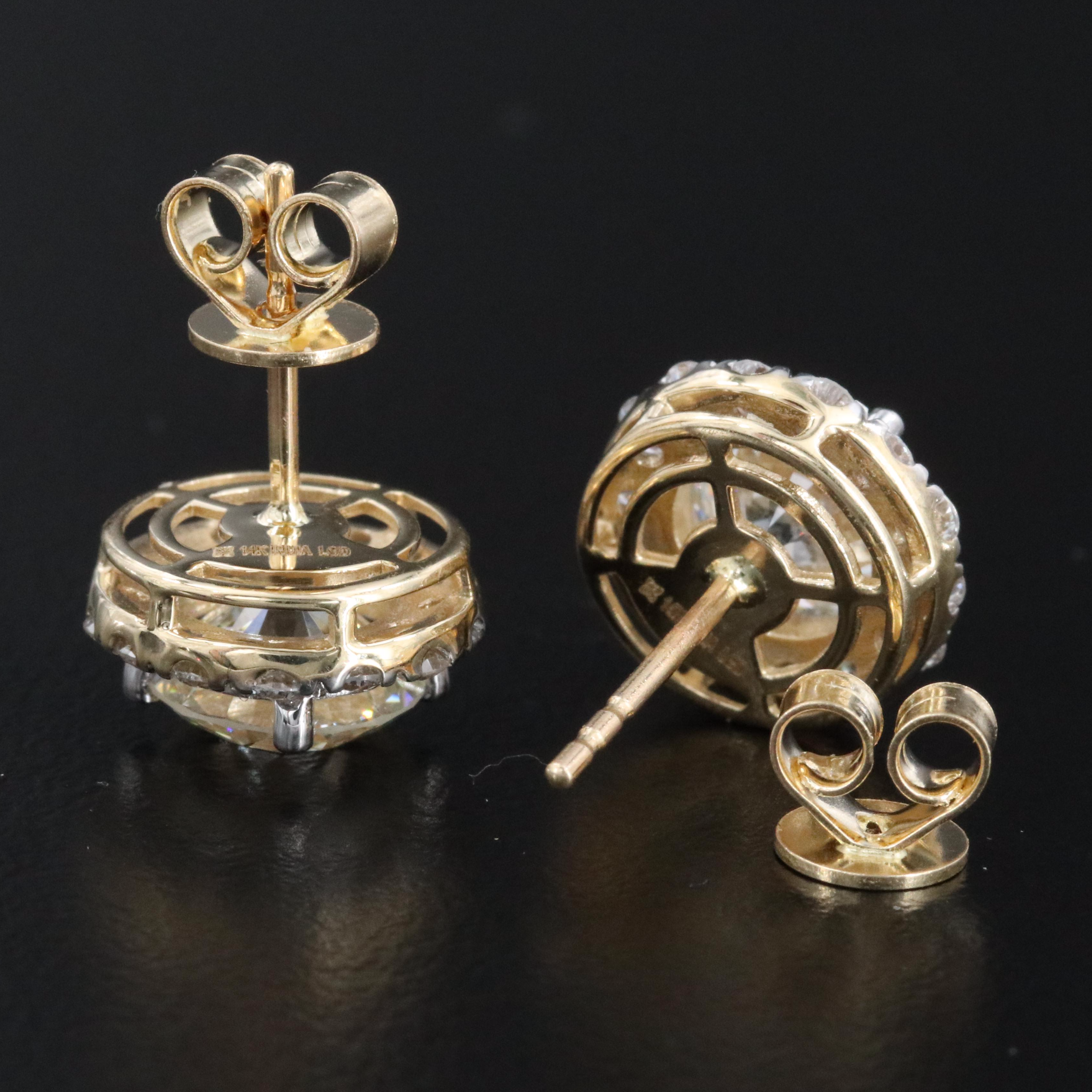 14K 4.64 CTW Lab Grown Diamond Halo Earrings