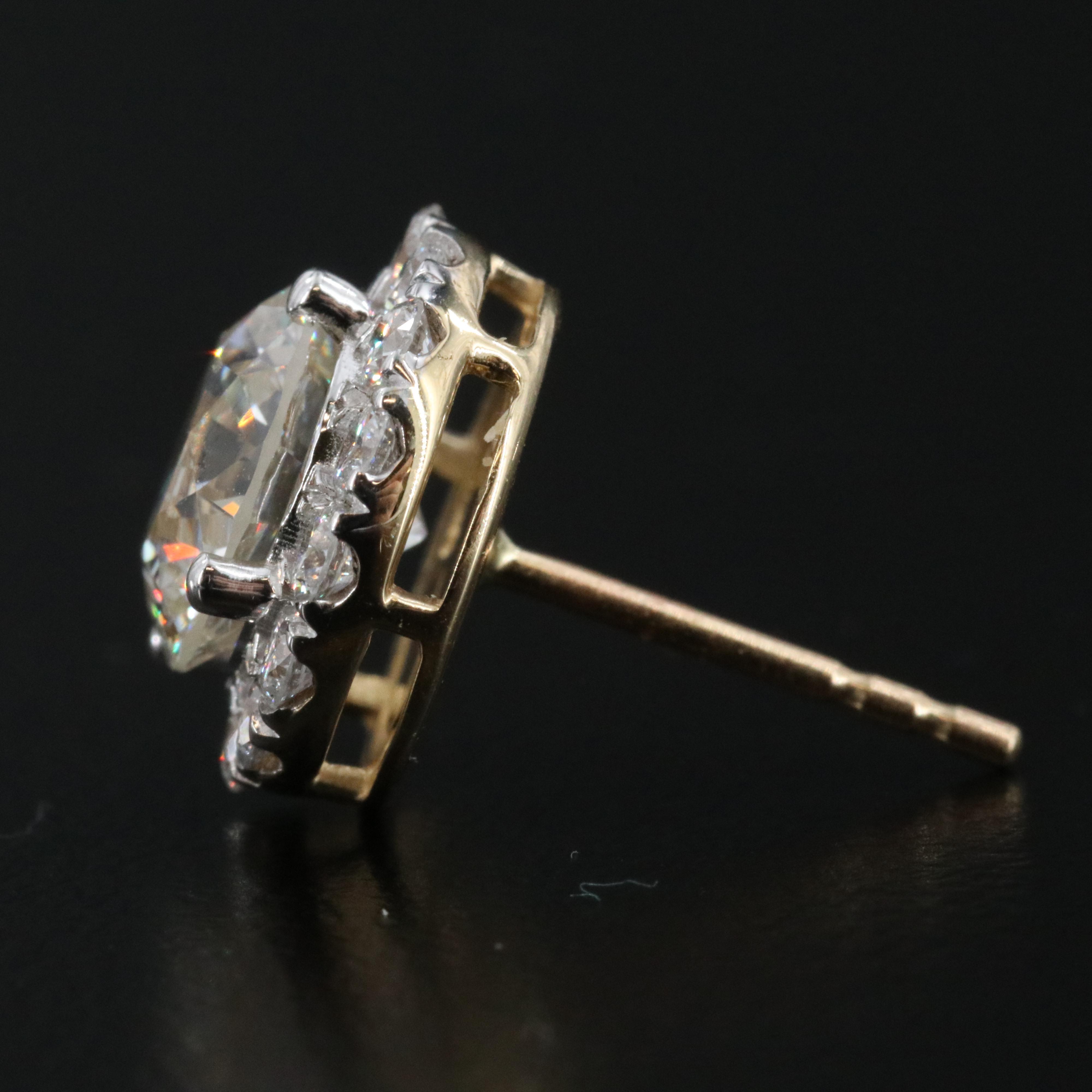 14K 4.64 CTW Lab Grown Diamond Halo Earrings