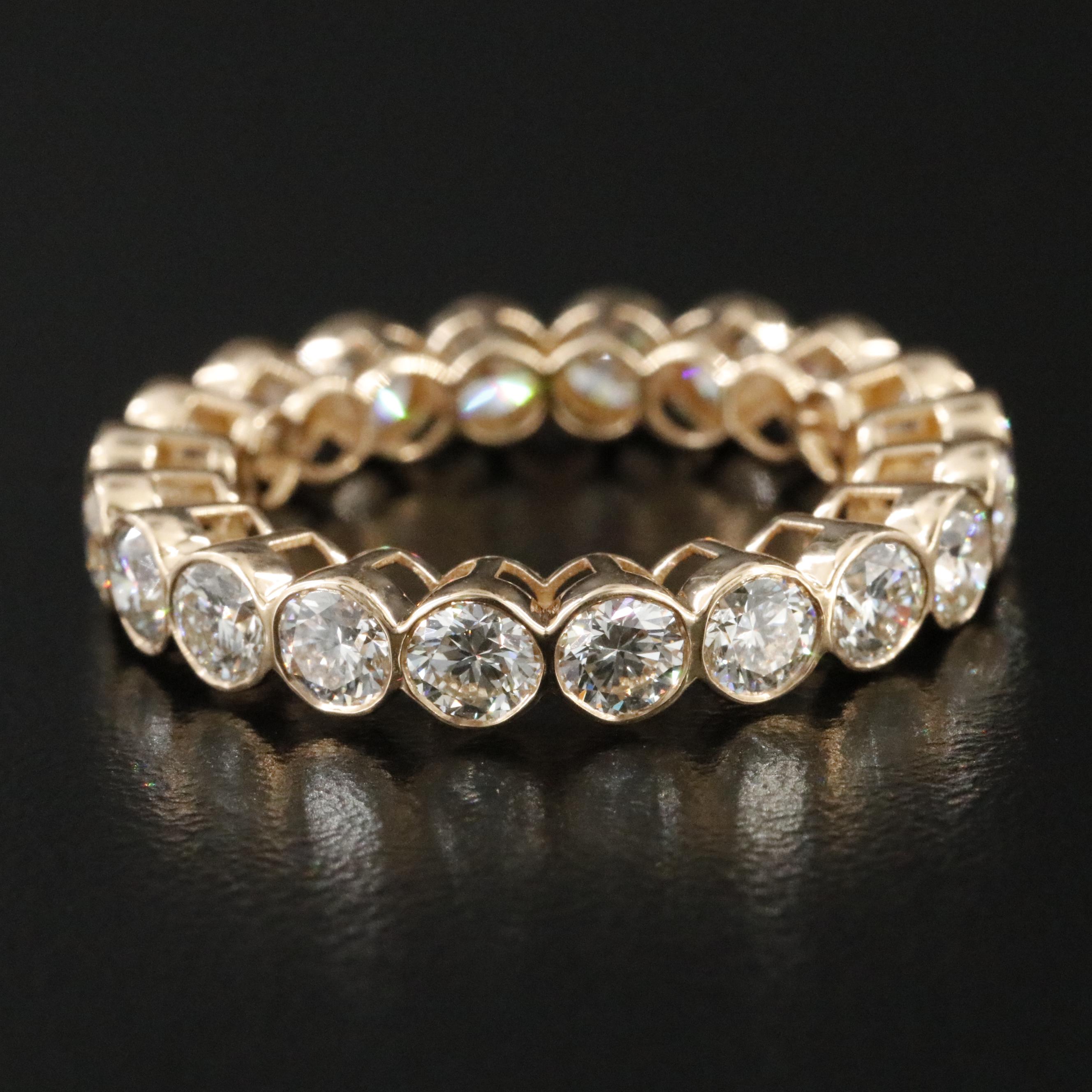 18K 3.51 CTW Diamond Eternity Band with GIA Report