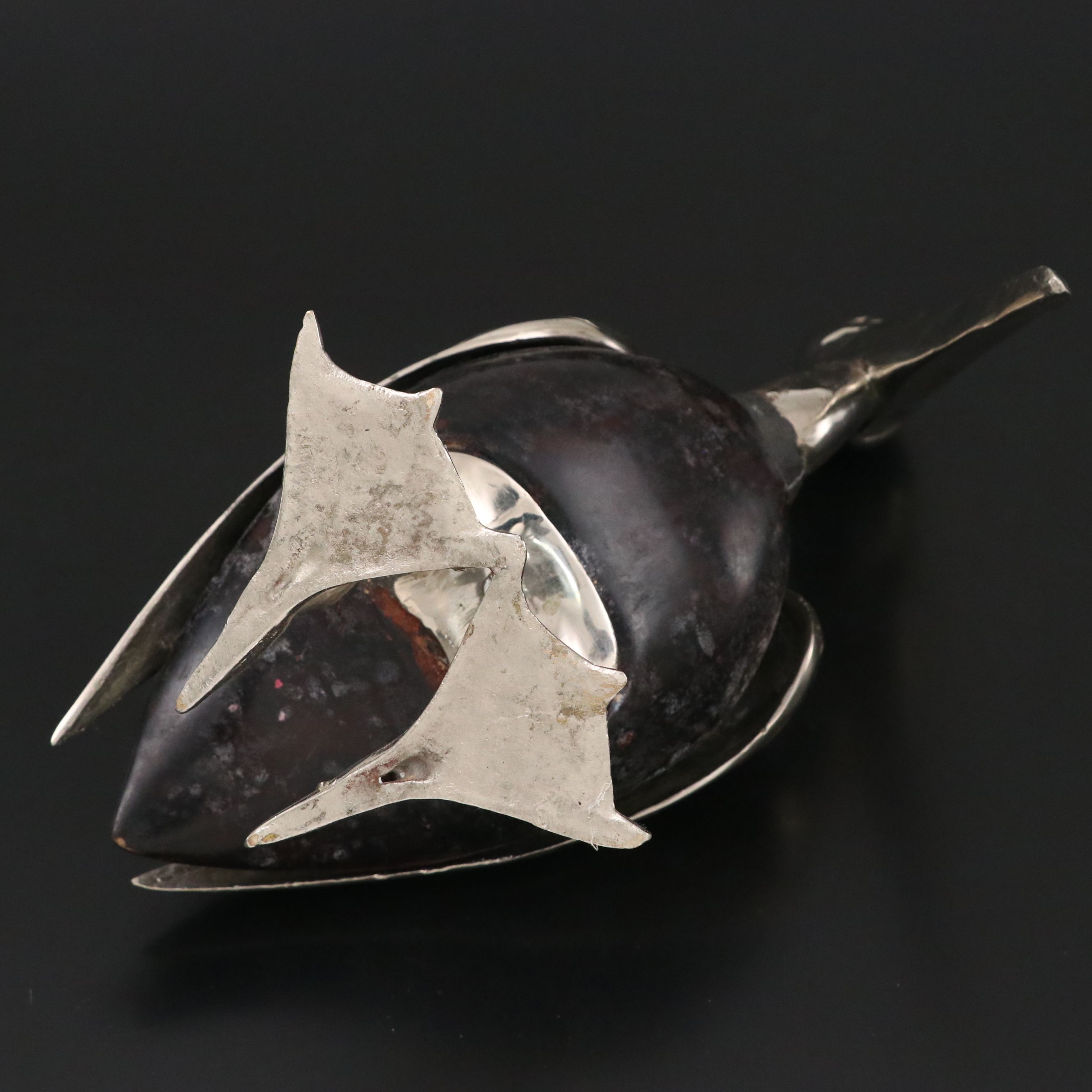 Mid Century Modern Silver-Plated Cast Brass Pelican Sculpture