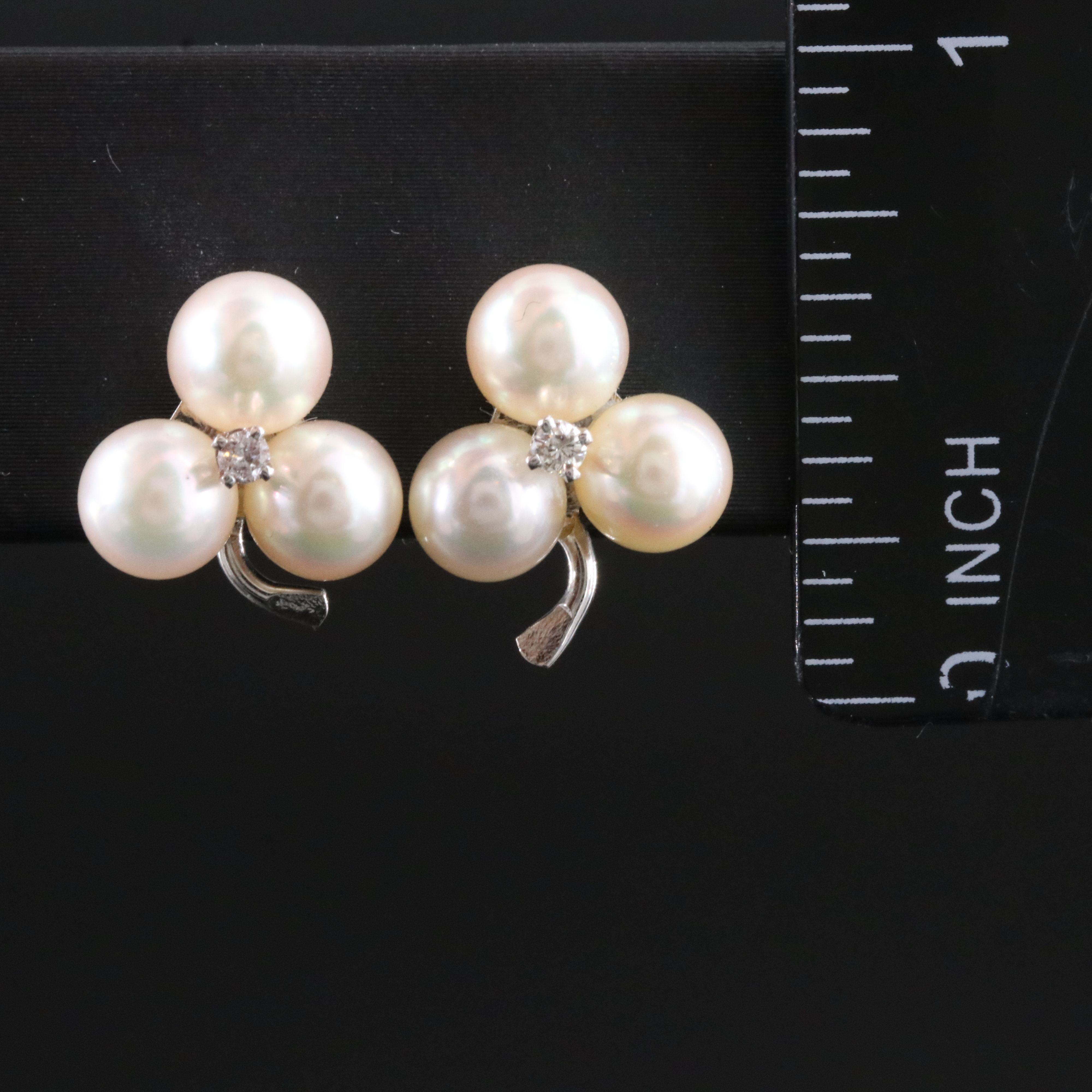 Pearl and Diamond Earrings