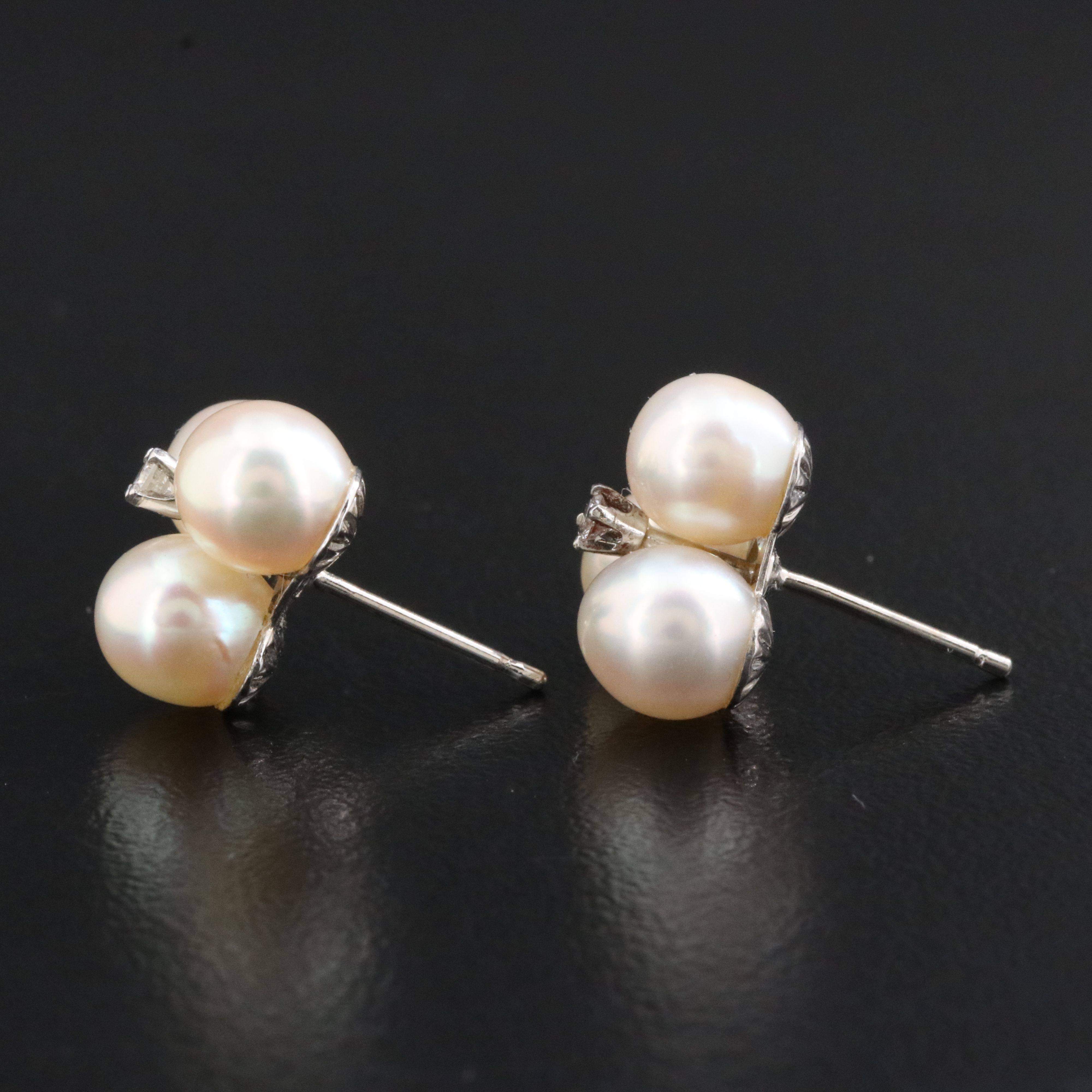 Pearl and Diamond Earrings