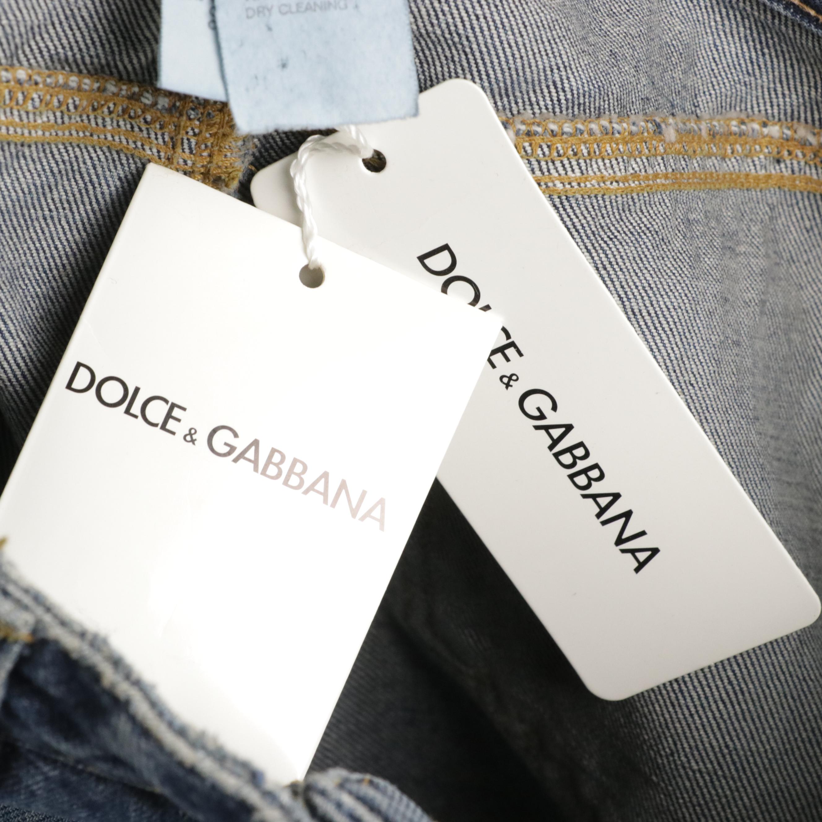 Dolce & Gabbana Blue Denim Jeans with Wool and Silk Blend Cropped Trousers