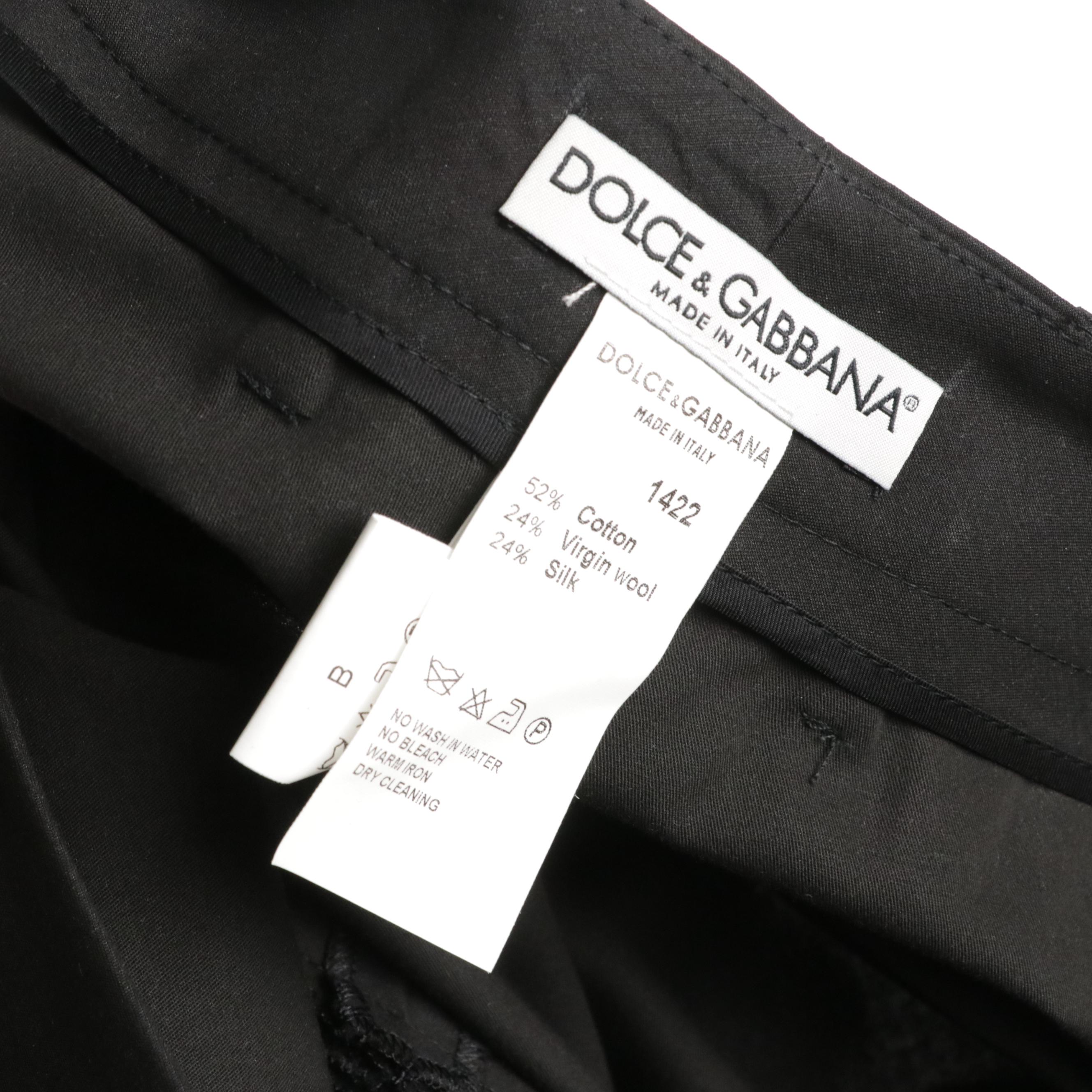 Dolce & Gabbana Blue Denim Jeans with Wool and Silk Blend Cropped Trousers