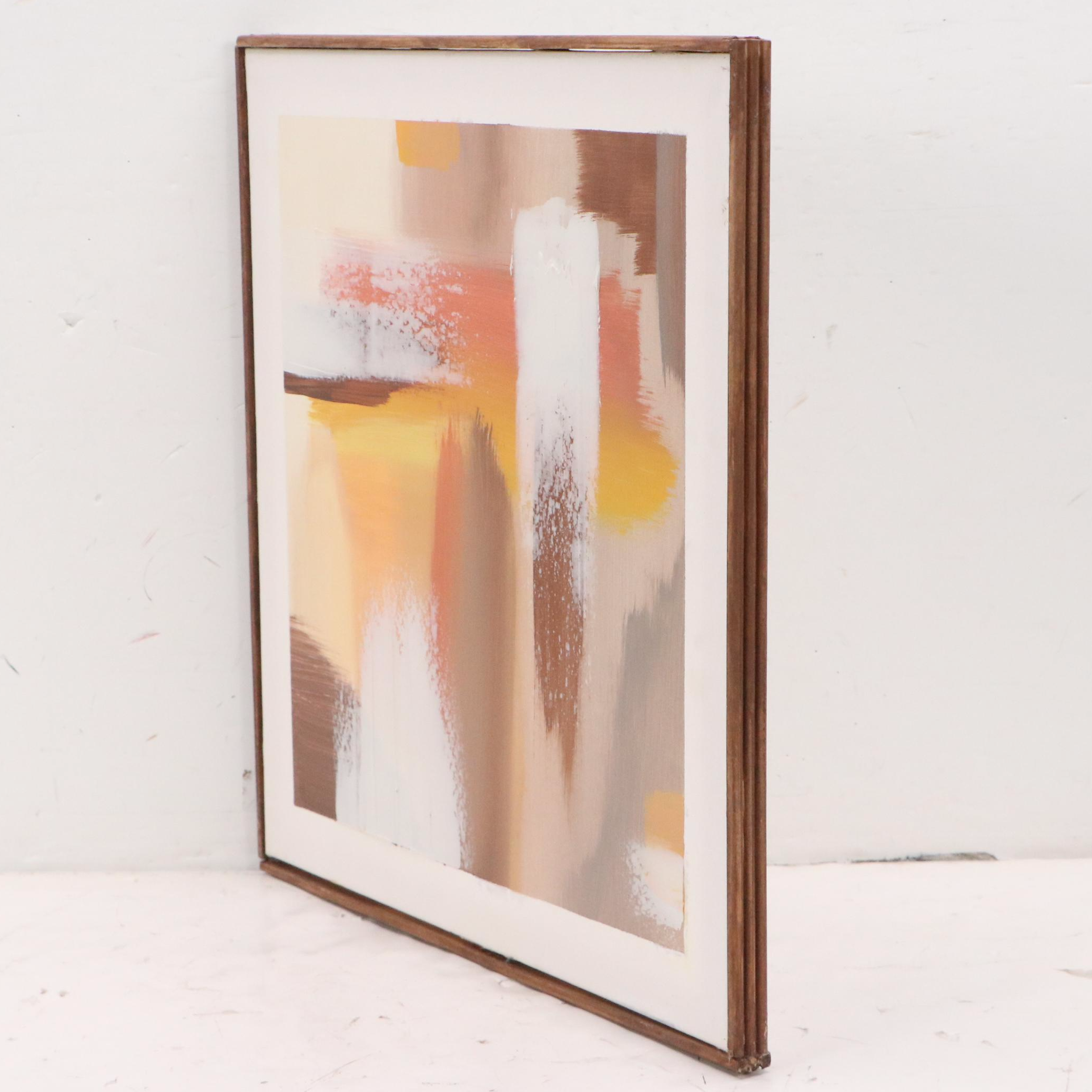 Warm Abstract Acrylic Painting, 21st Century