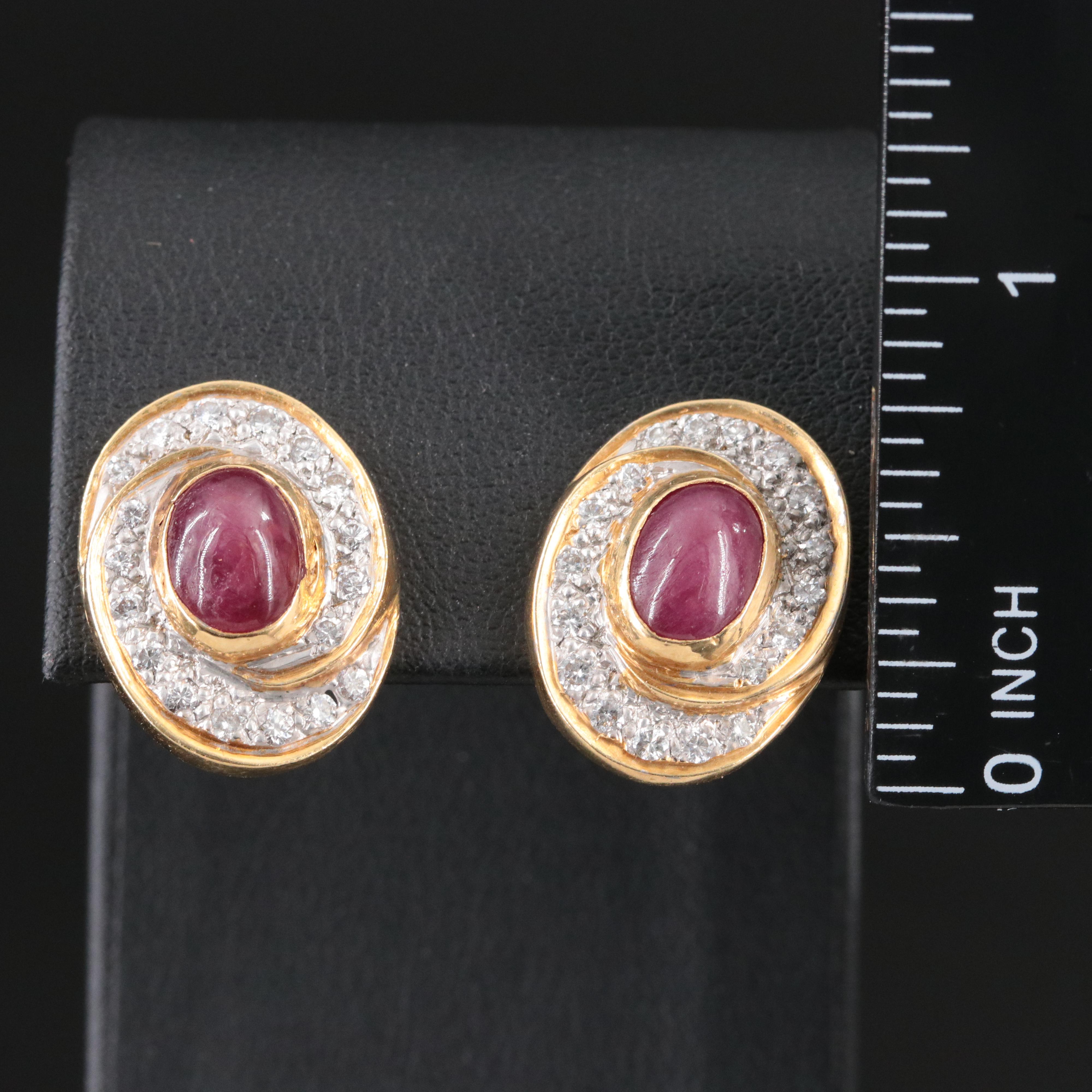 18K Ruby and Diamond Earrings