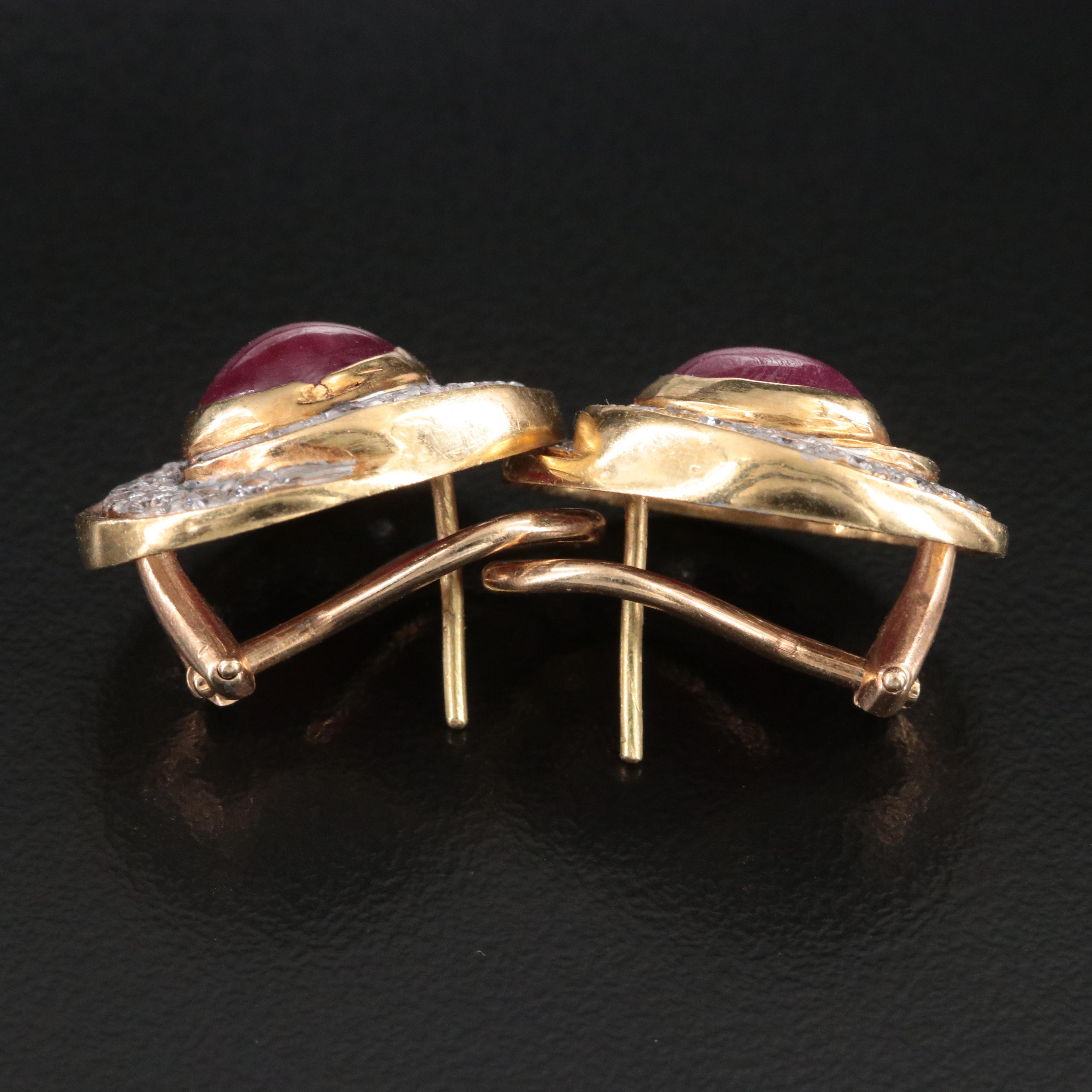 18K Ruby and Diamond Earrings
