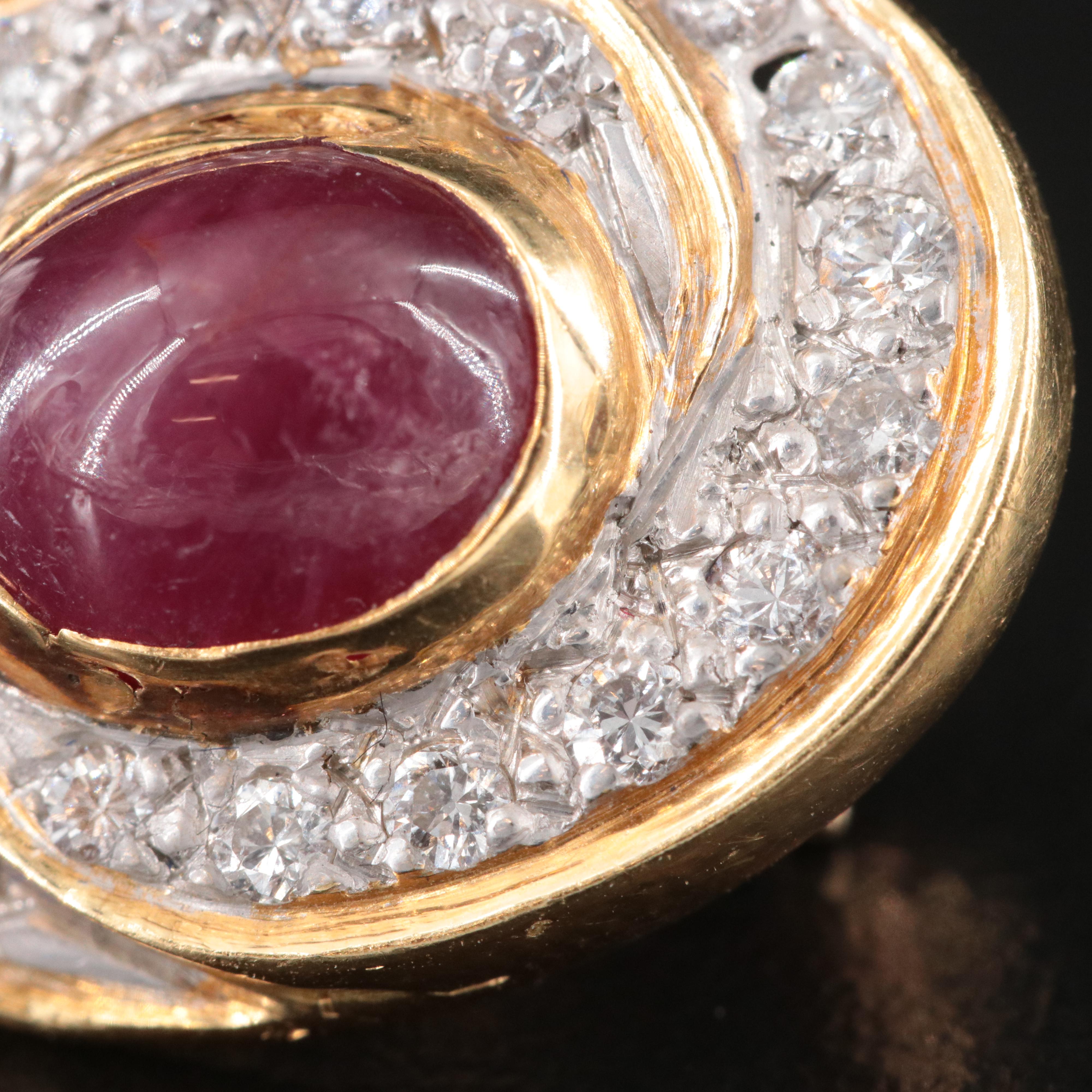 18K Ruby and Diamond Earrings