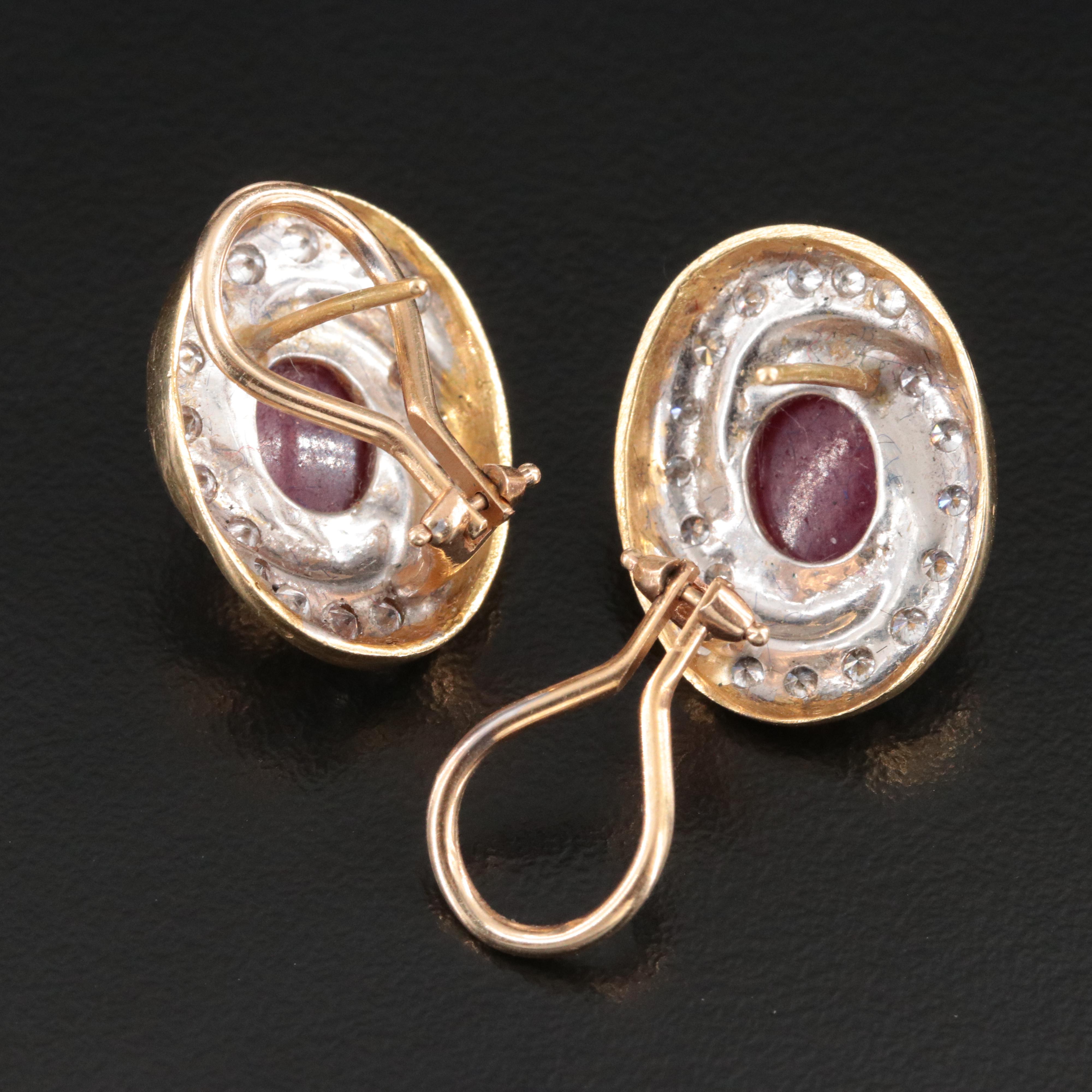 18K Ruby and Diamond Earrings