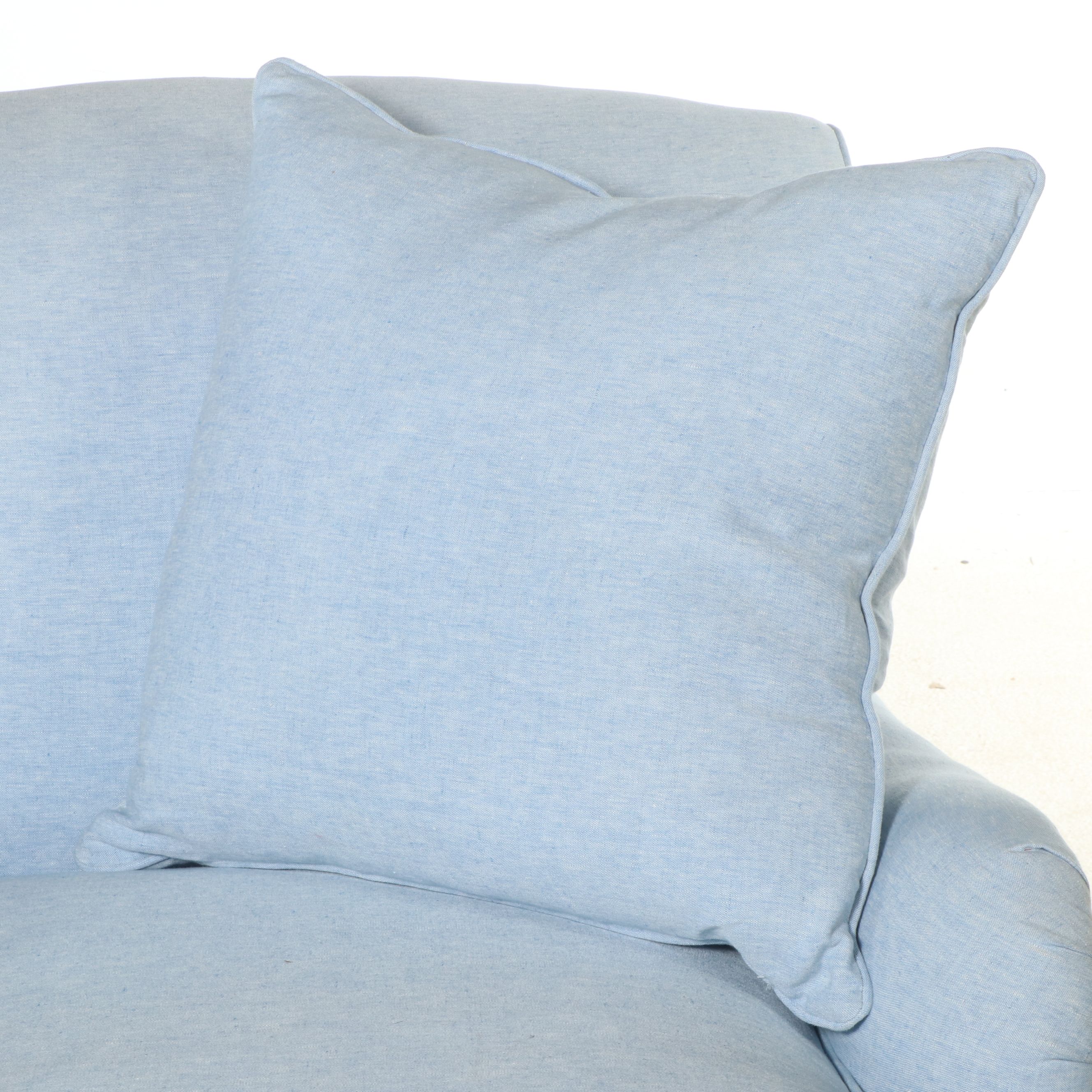 Pair of Lee Industries "Serena & Lily" Powder Blue Armchairs