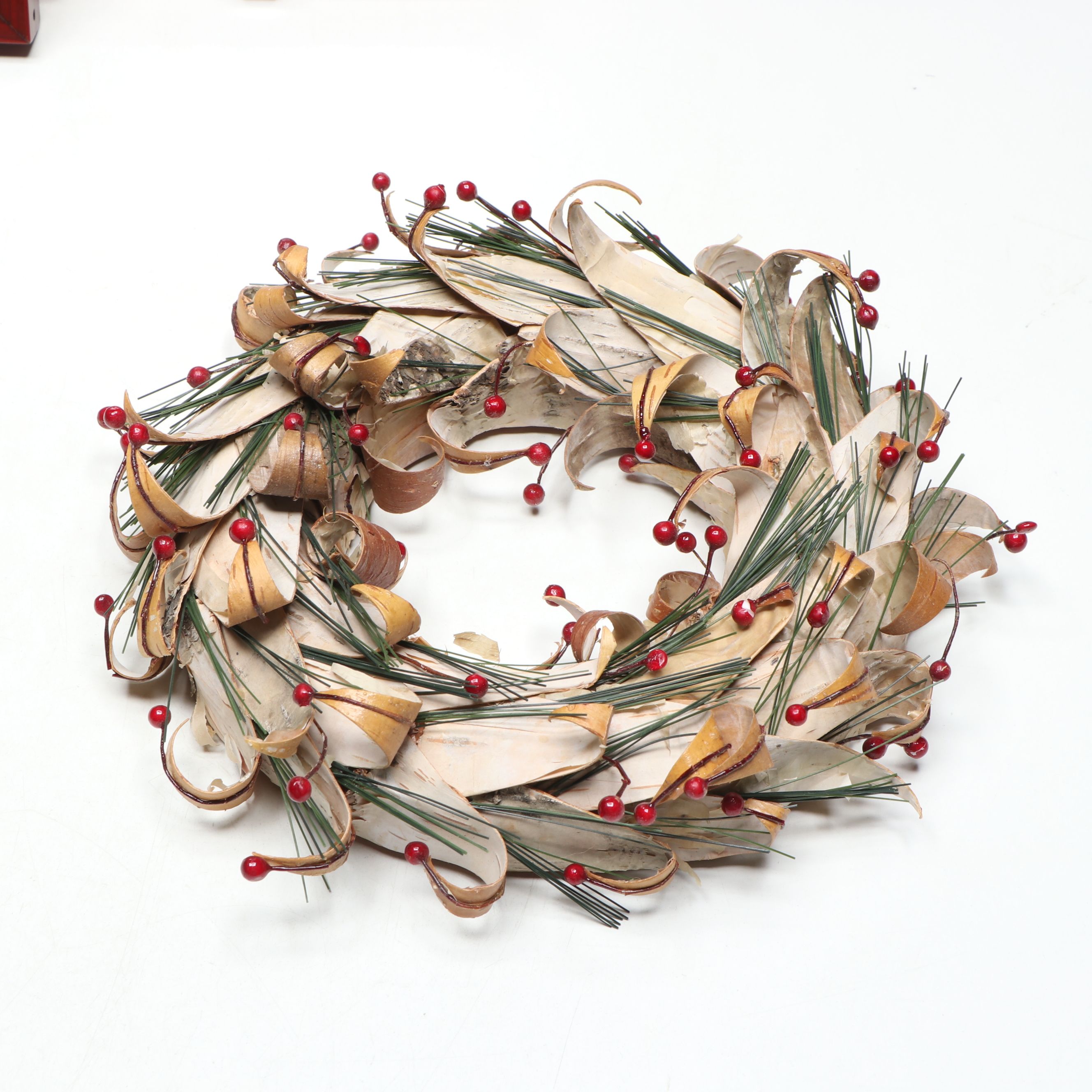 Artificial Wheat Wreath, Framed Christmas Needlepoint, and More Seasonal Décor