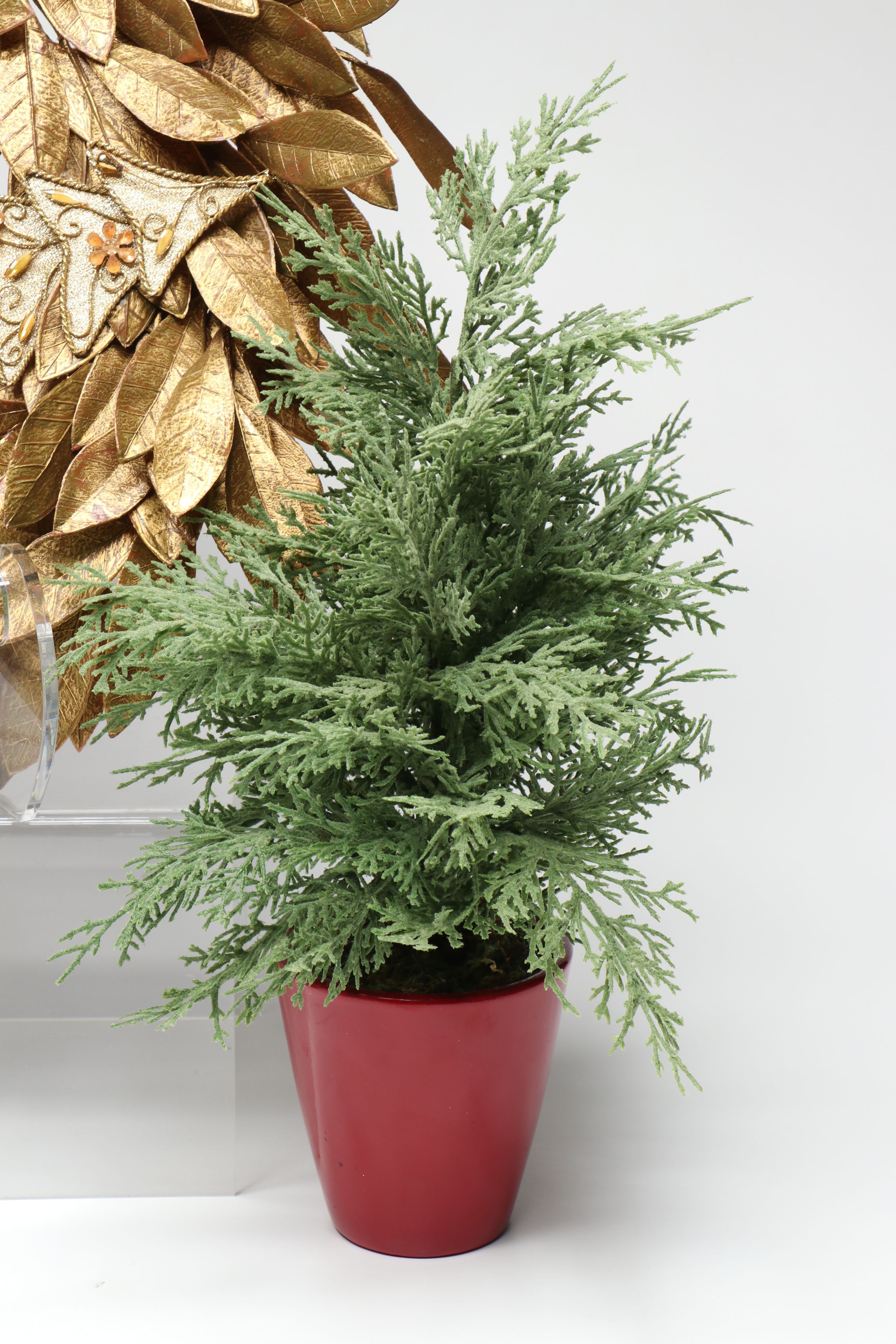 Artificial Wheat Wreath, Framed Christmas Needlepoint, and More Seasonal Décor