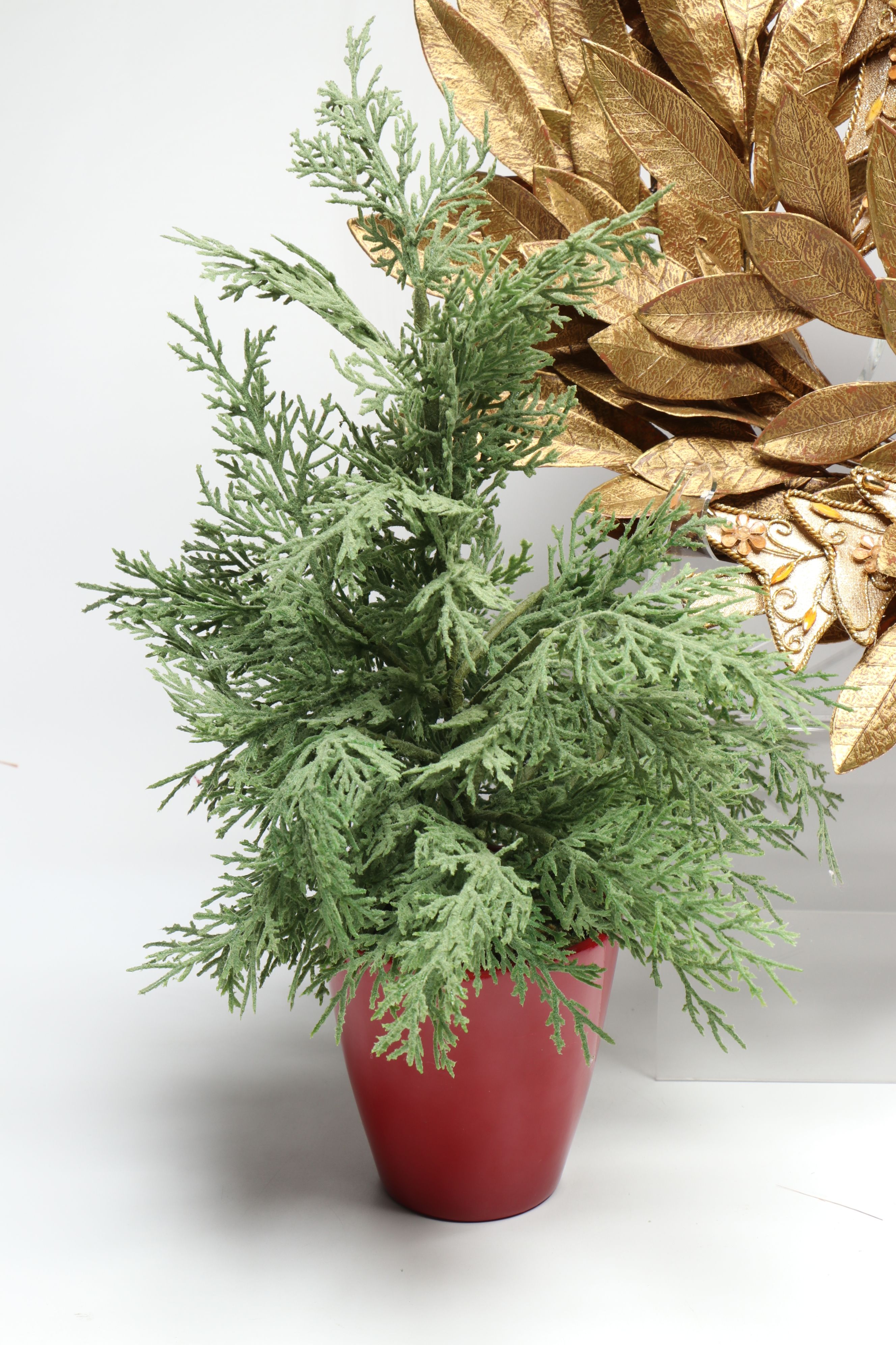 Artificial Wheat Wreath, Framed Christmas Needlepoint, and More Seasonal Décor