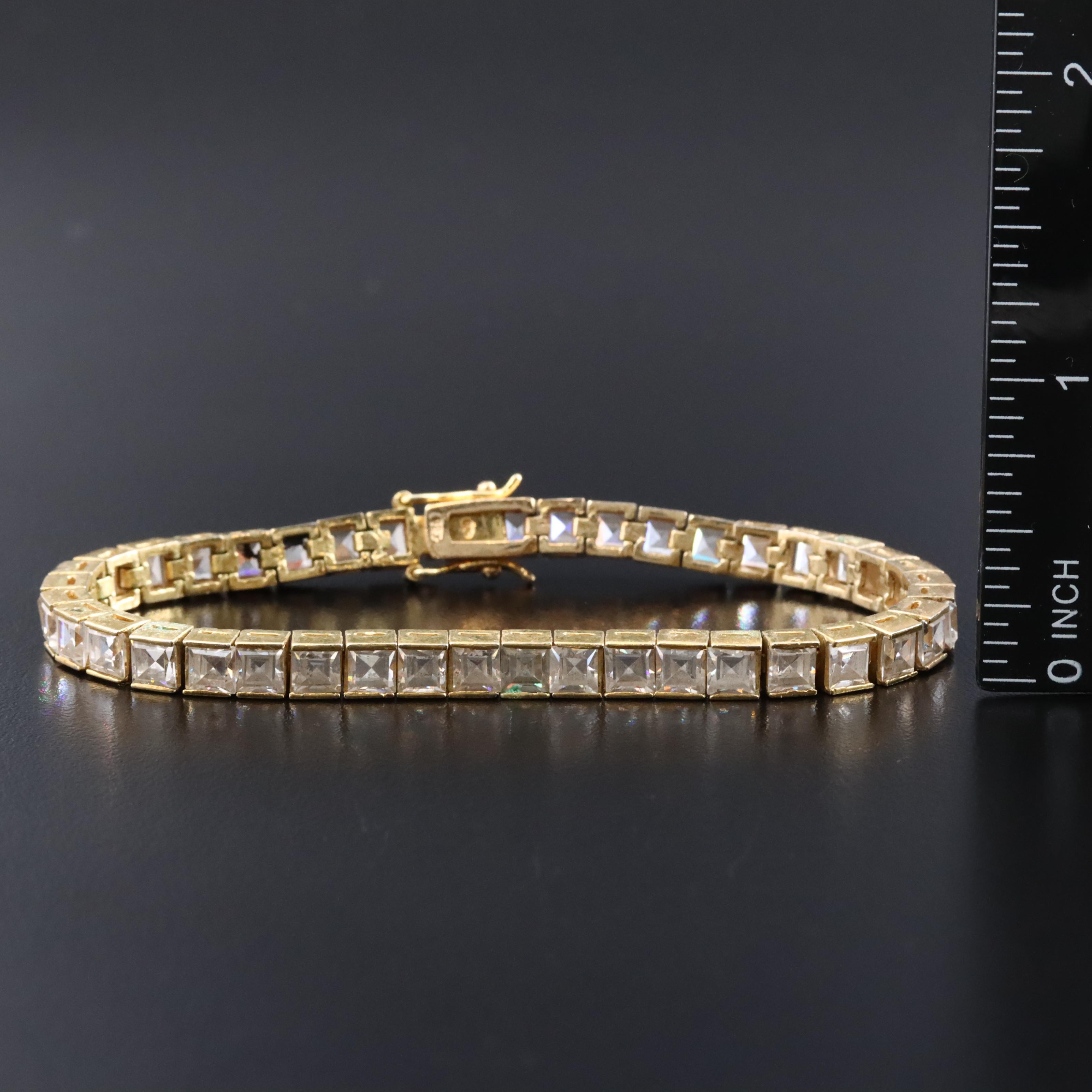 Sterling CZ Bracelets and Hoop Earrings